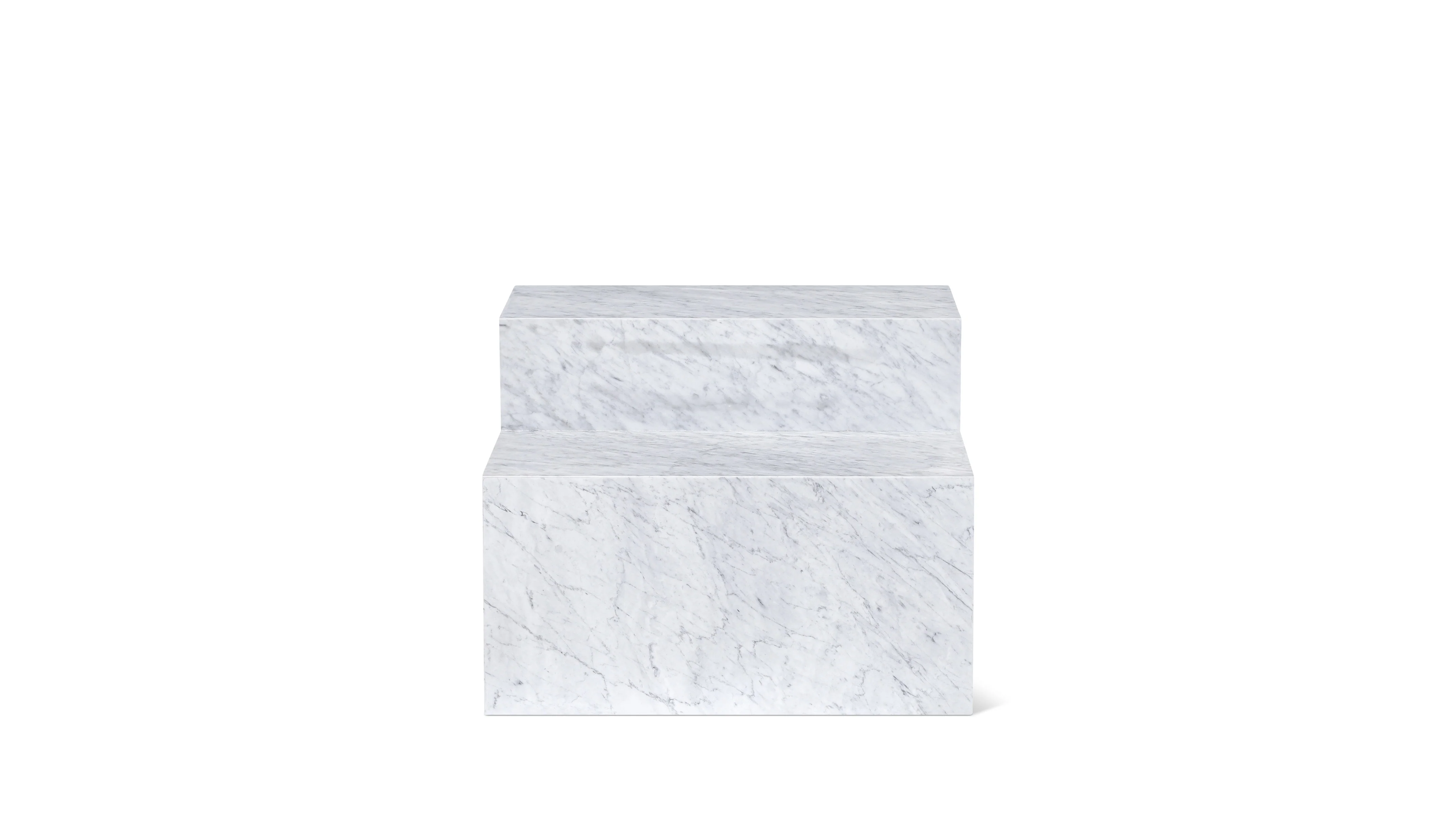 Align Coffee Table, Tiered, Carrara Marble - Image 3
