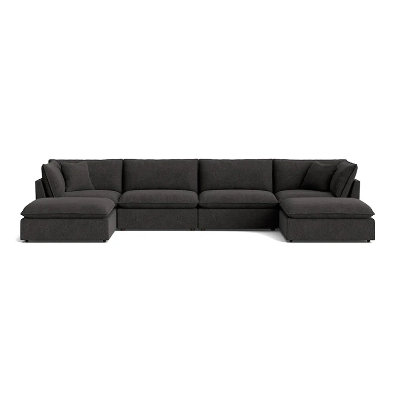 Chill Time 6-Piece Modular U-Shaped Sectional, Dark Shadow