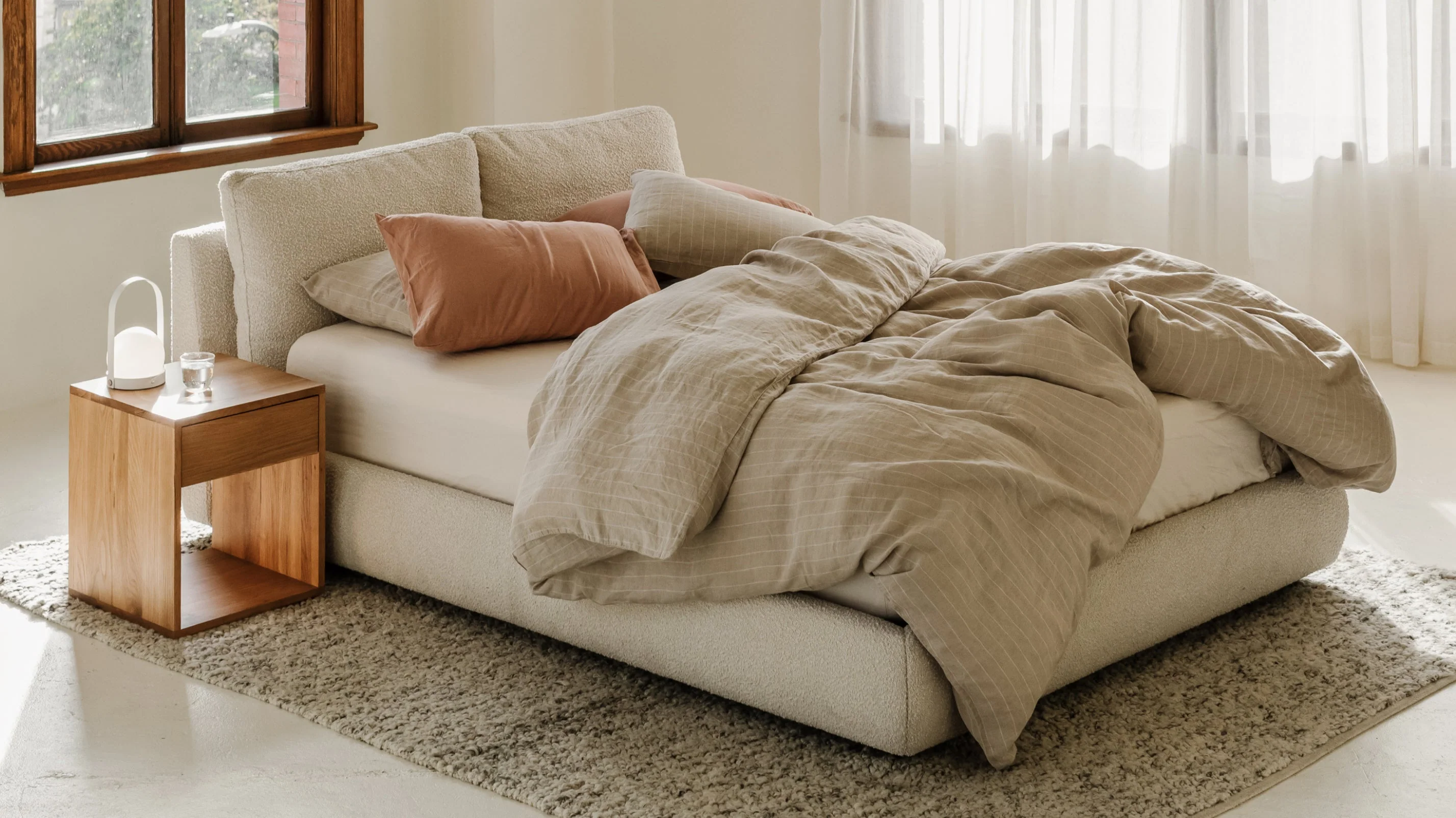 Cloud Bed, King, Cream Boucle - Image 4