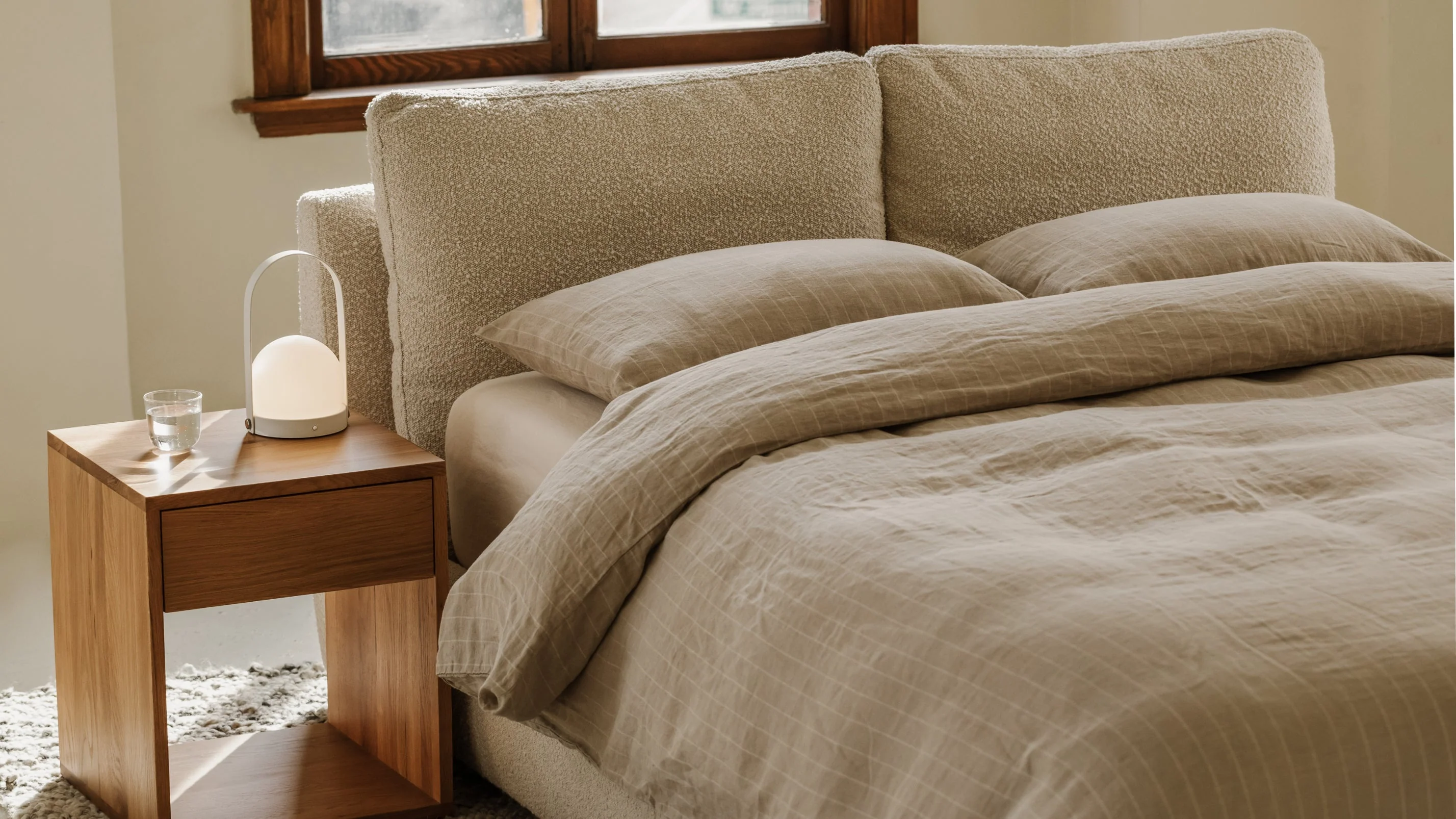 Cloud Bed, Queen, Cream Boucle - Image 3