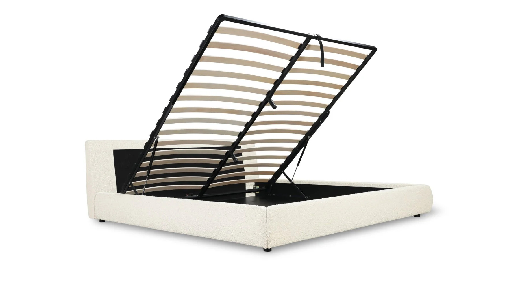 Cloud Bed with Storage, Queen, Cream Boucle - Image 9