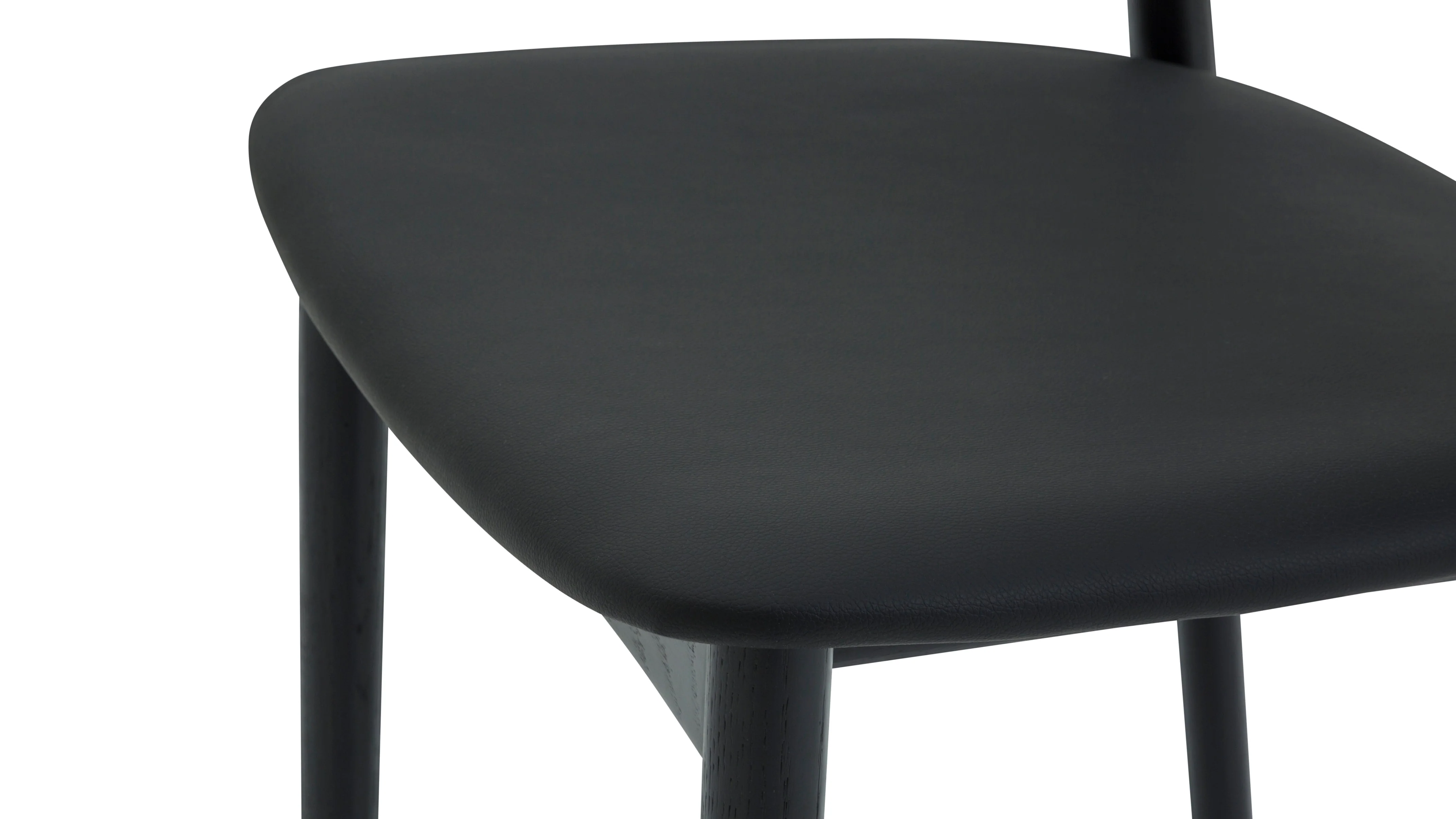 Count On Me Armless Dining Chair (Set of Two), Black Oak, Black Seat - Image 9