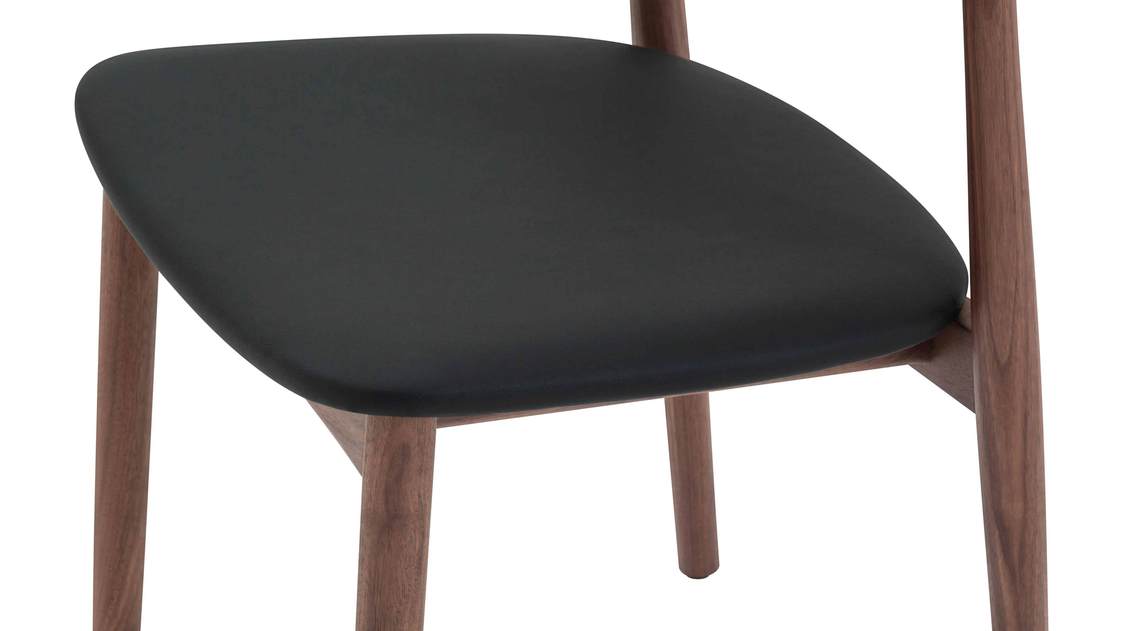 Count On Me Armless Dining Chair (Set of Two), Walnut, Black Seat - Image 9