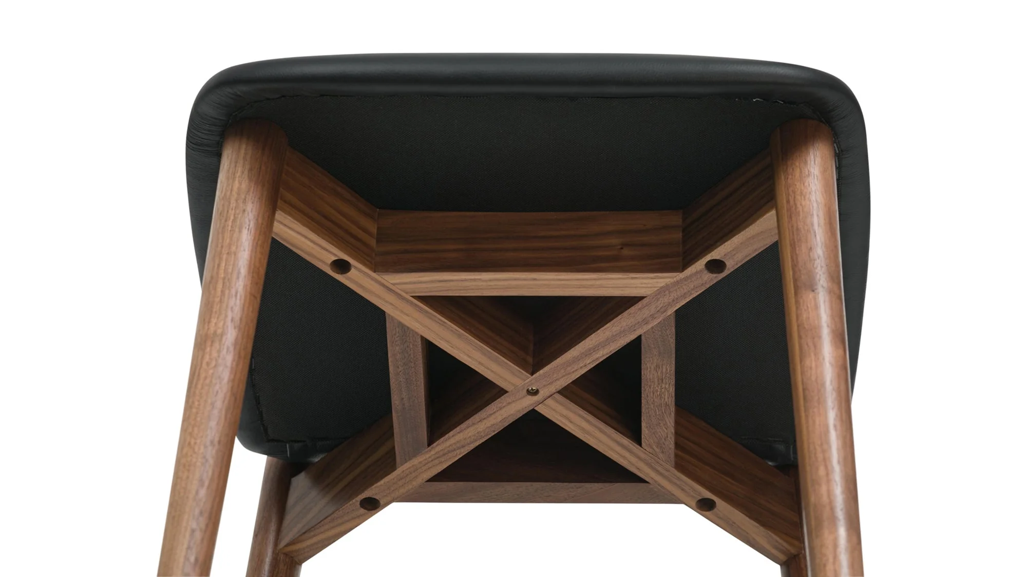 Dine In Counter Stool, Walnut/Black Leather - Image 8