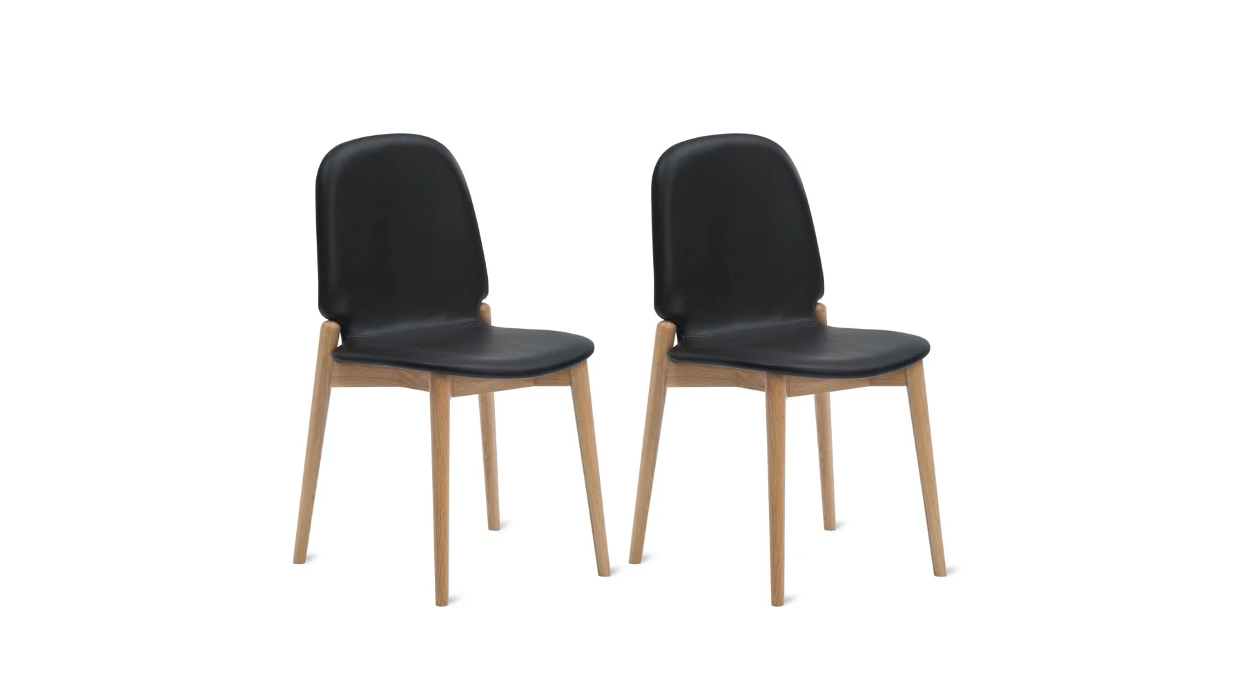 Dine In Dining Chair (Set of Two), Oak/Black Leather - Image 5