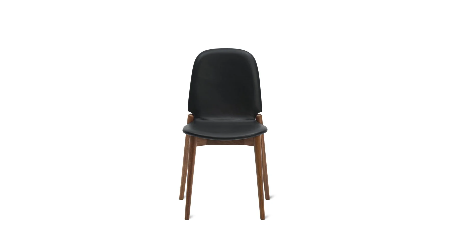 Dine In Dining Chair (Set of Two), Walnut/Black Leather - Image 3