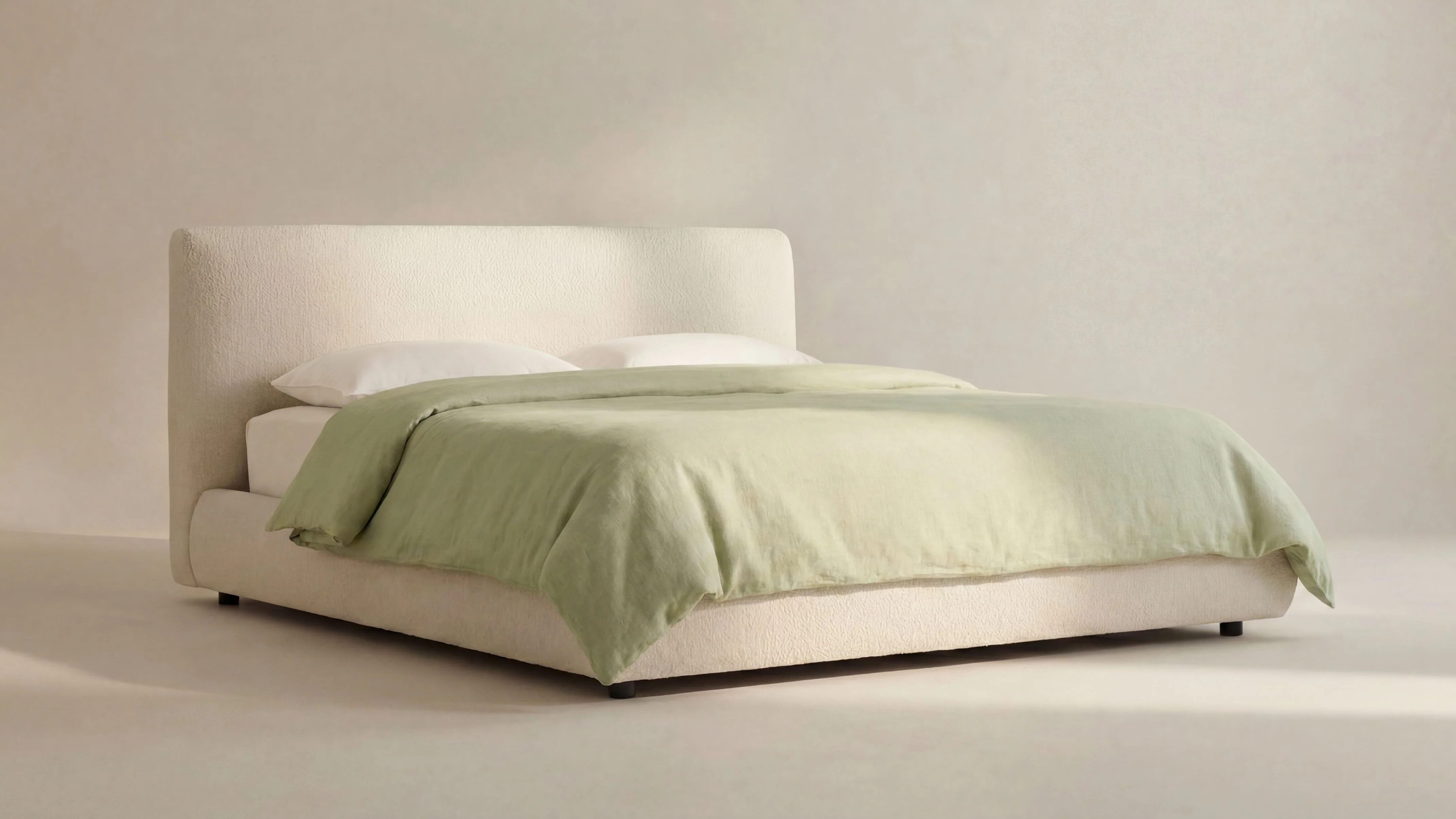 Dream Storage Bed, King, Cream Boucle - Image 4