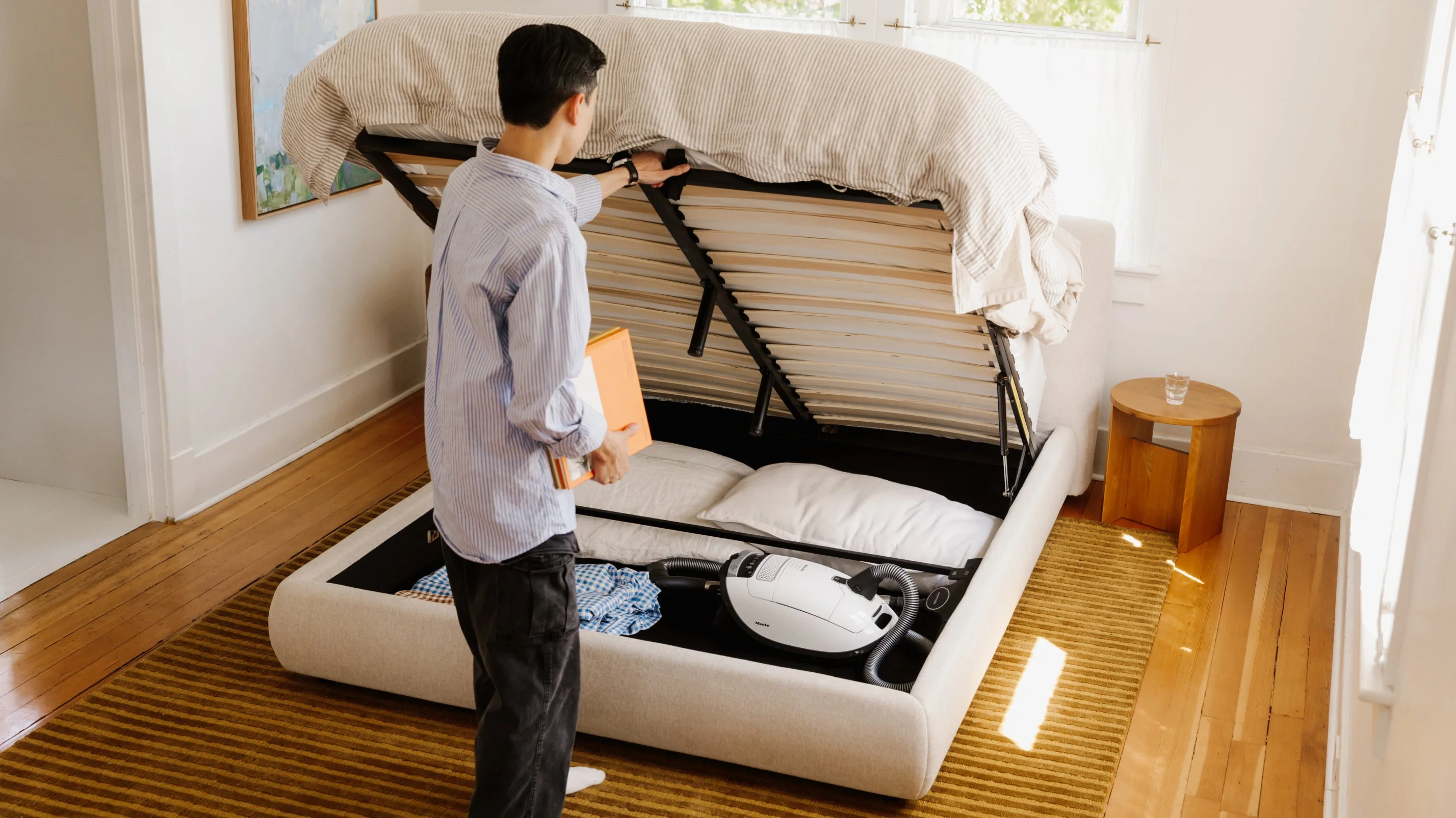 Dream Storage Bed, Queen, Latte - Image 3