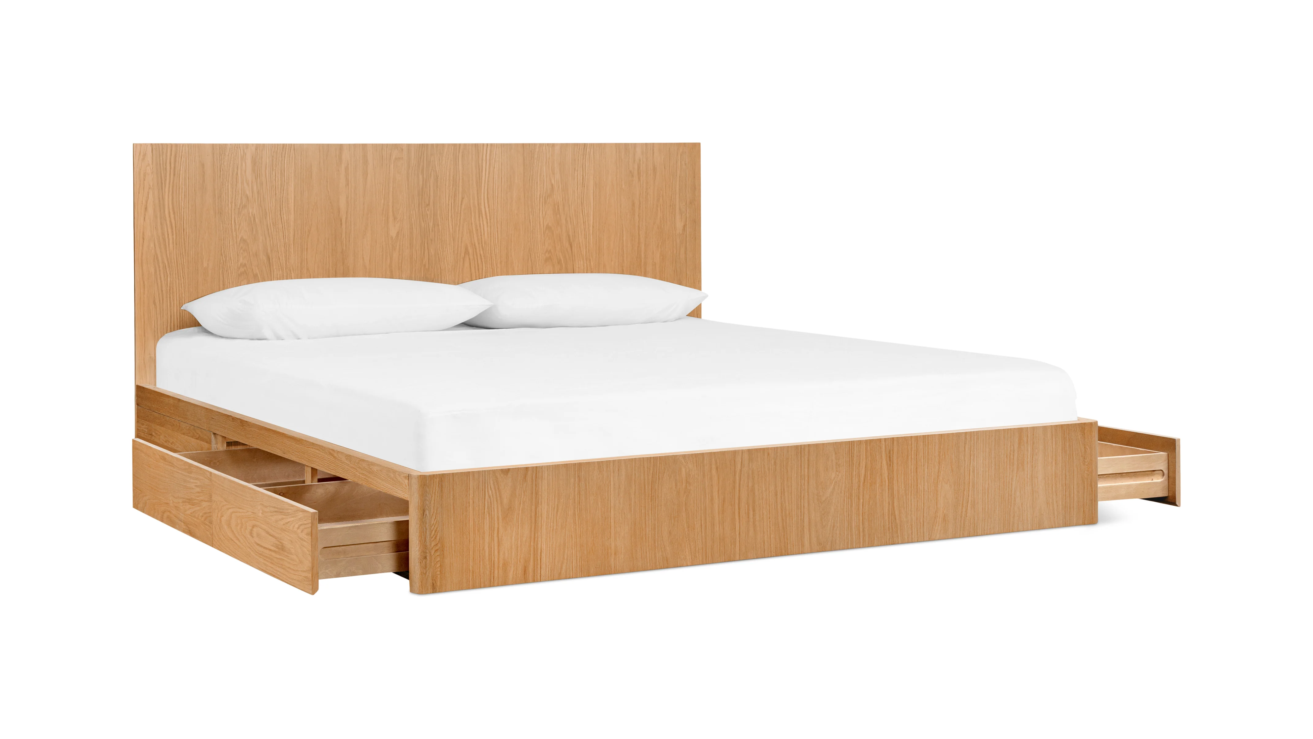 Form Storage Bed, King, White Oak - Image 5