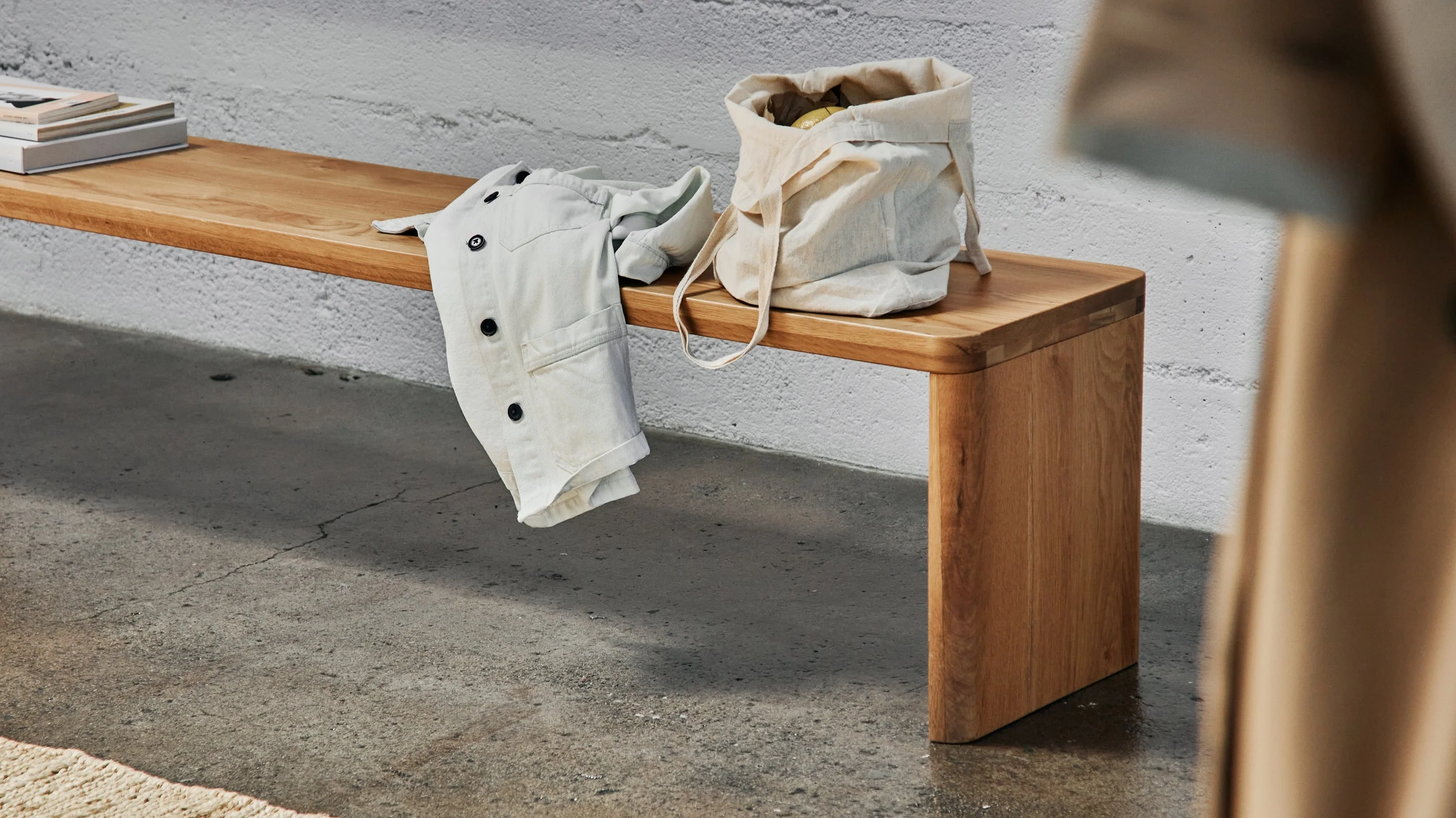 Form Bench, Seats 4, Oak - Image 5