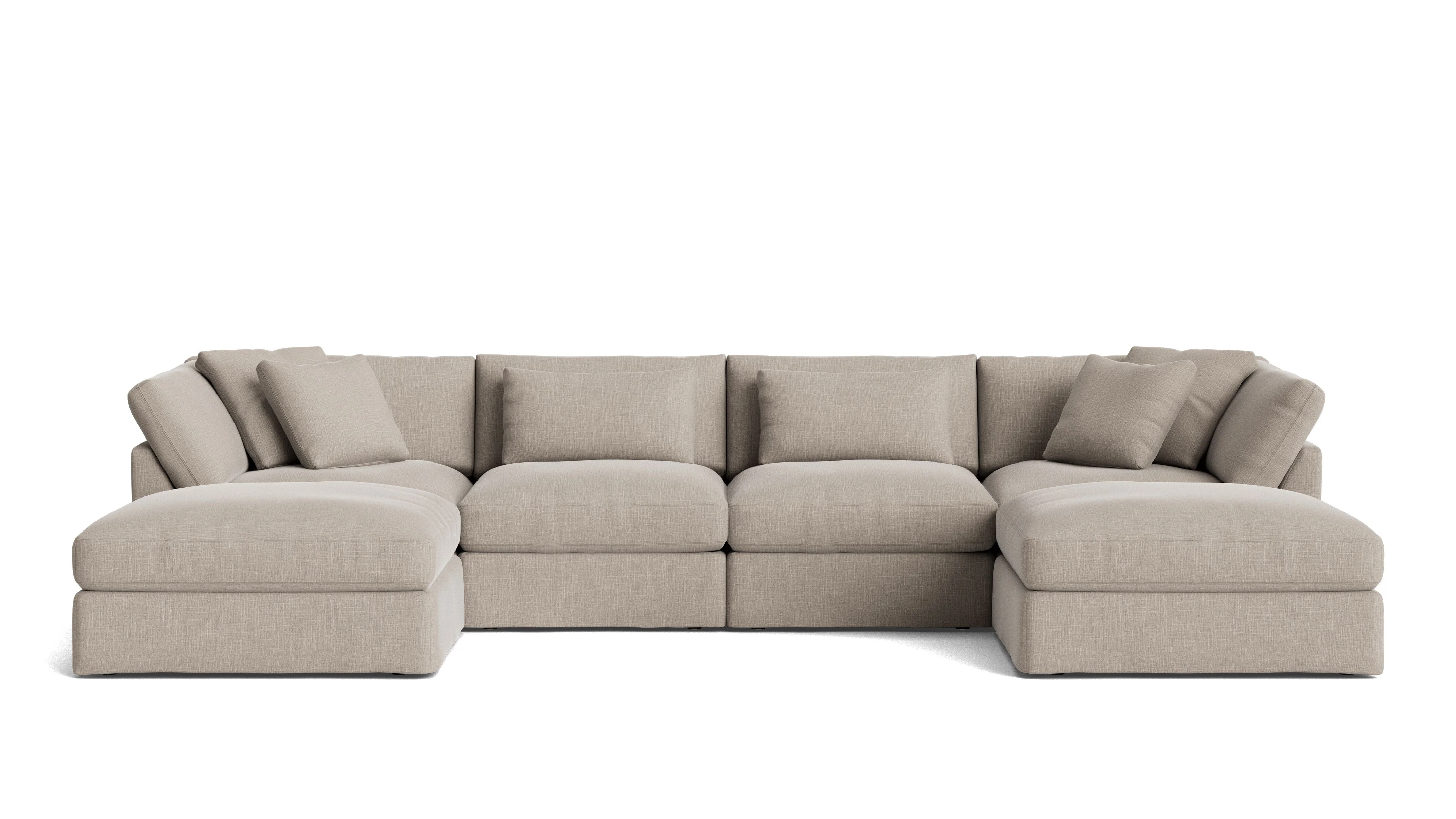 Get Together™ 6-Piece Modular U-Shaped Sectional, Large, Light Pebble - Image 2
