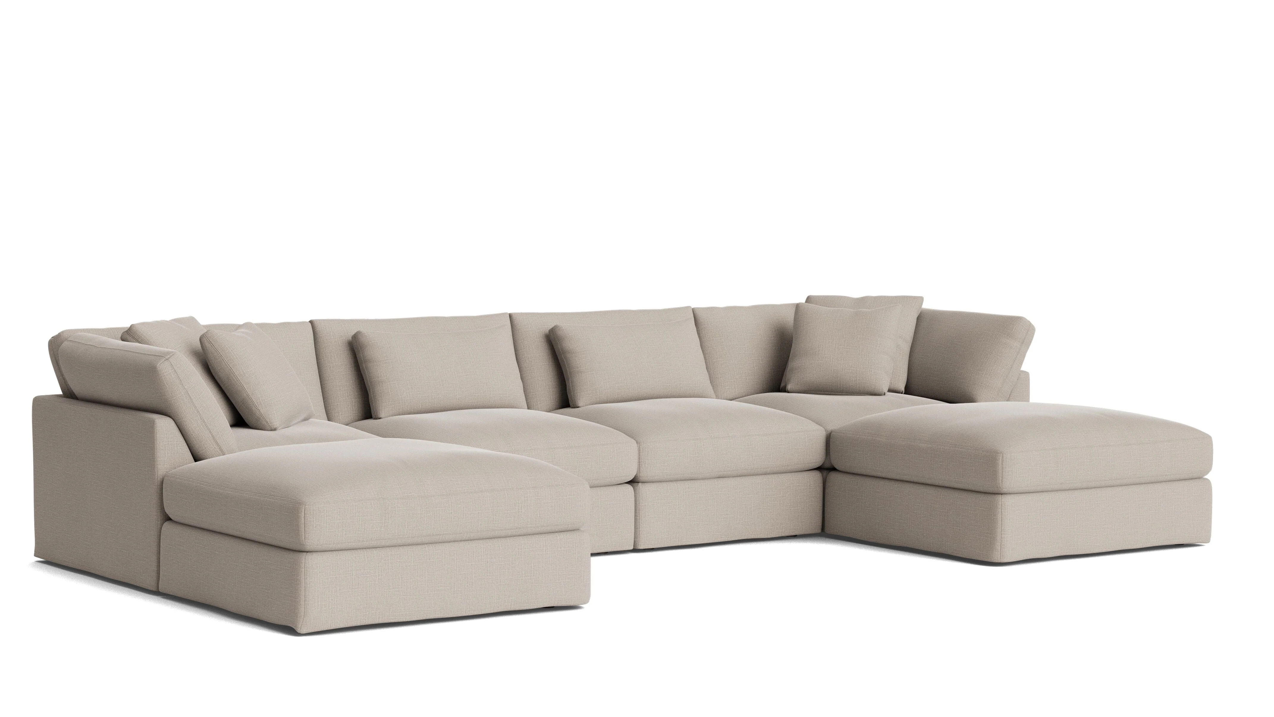 Get Together™ 6-Piece Modular U-Shaped Sectional, Large, Light Pebble - Image 3