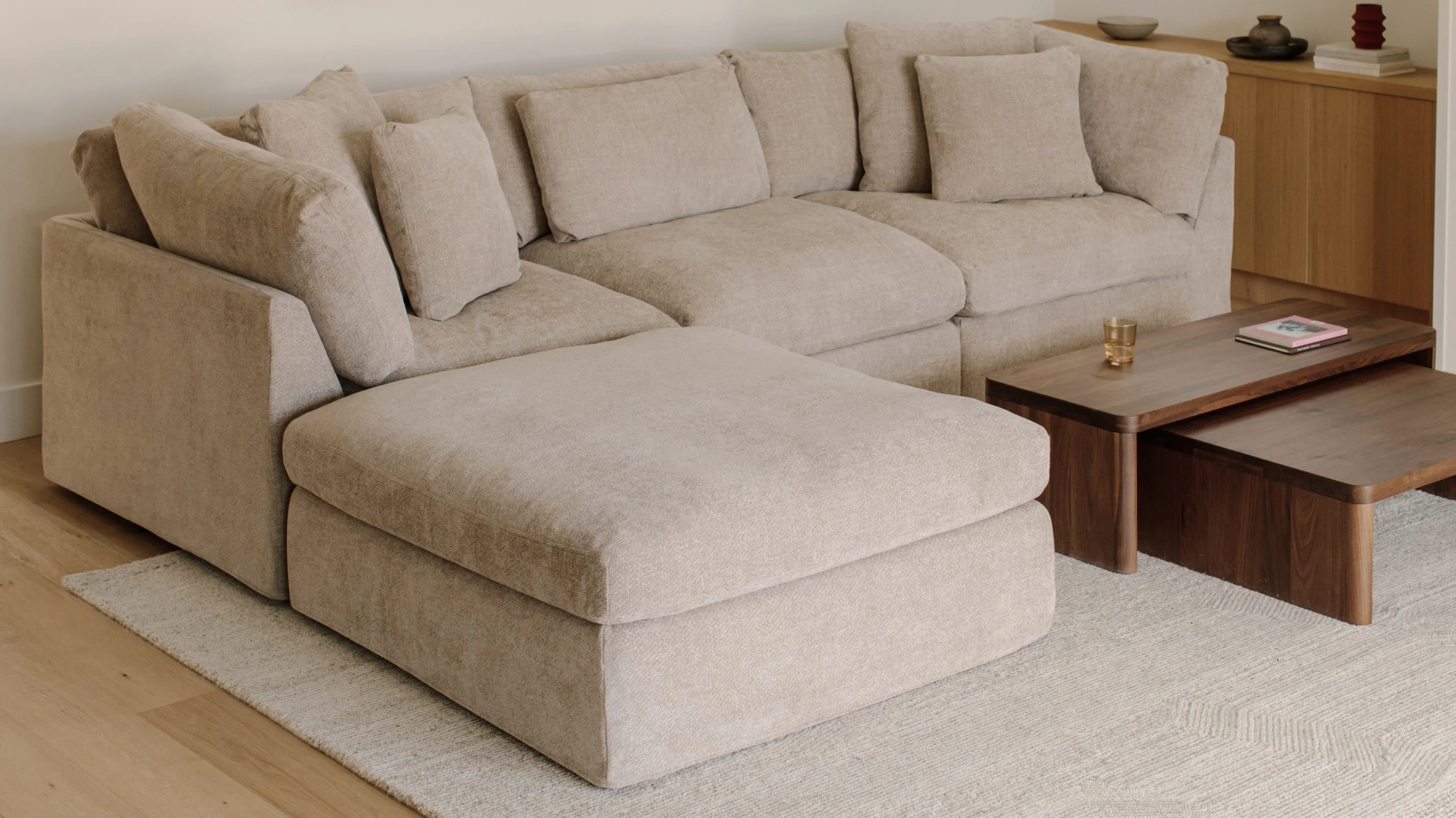 Get Together™ Ottoman, Large, Champagne - Image 3
