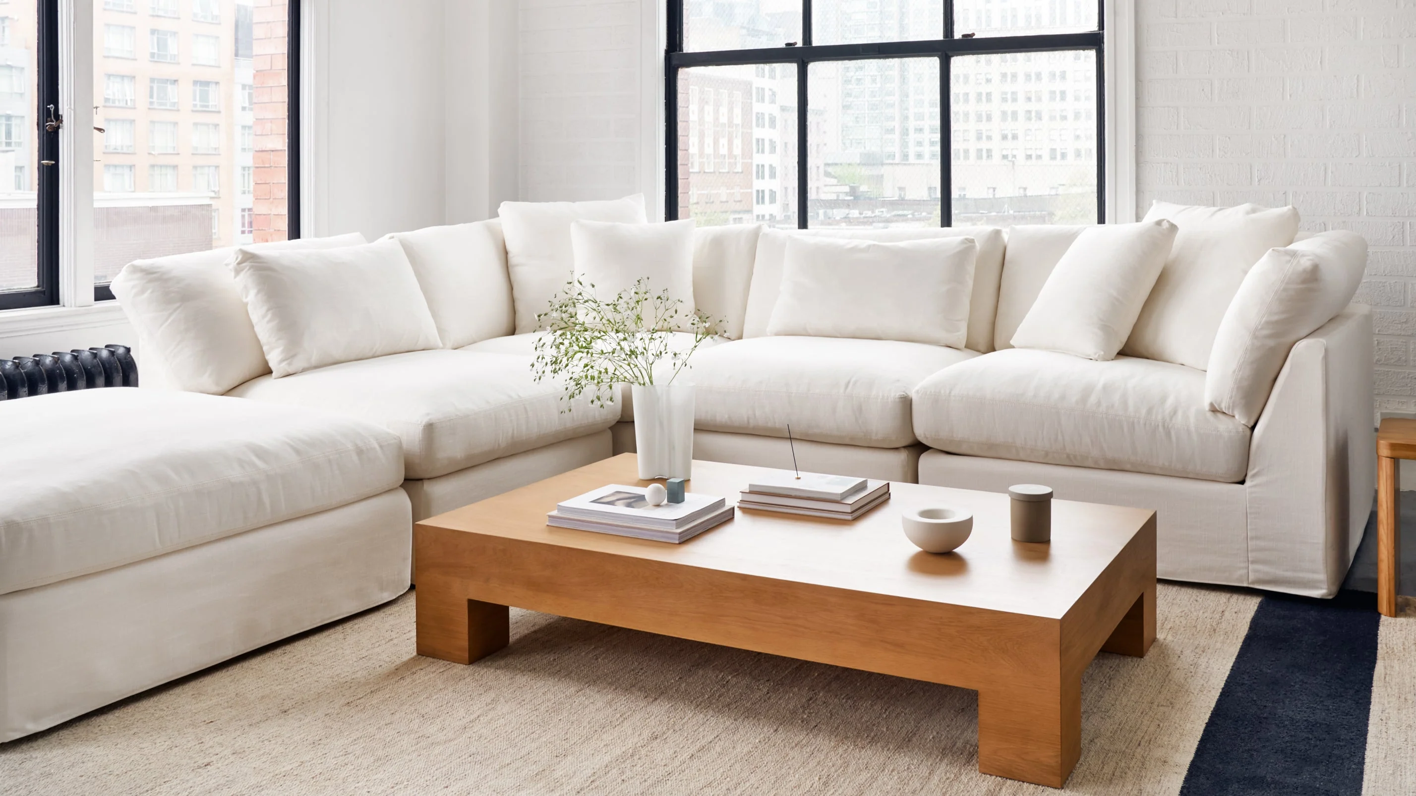 Get Together™ 5-Piece Modular Sectional, Large, Cream Linen - Image 9
