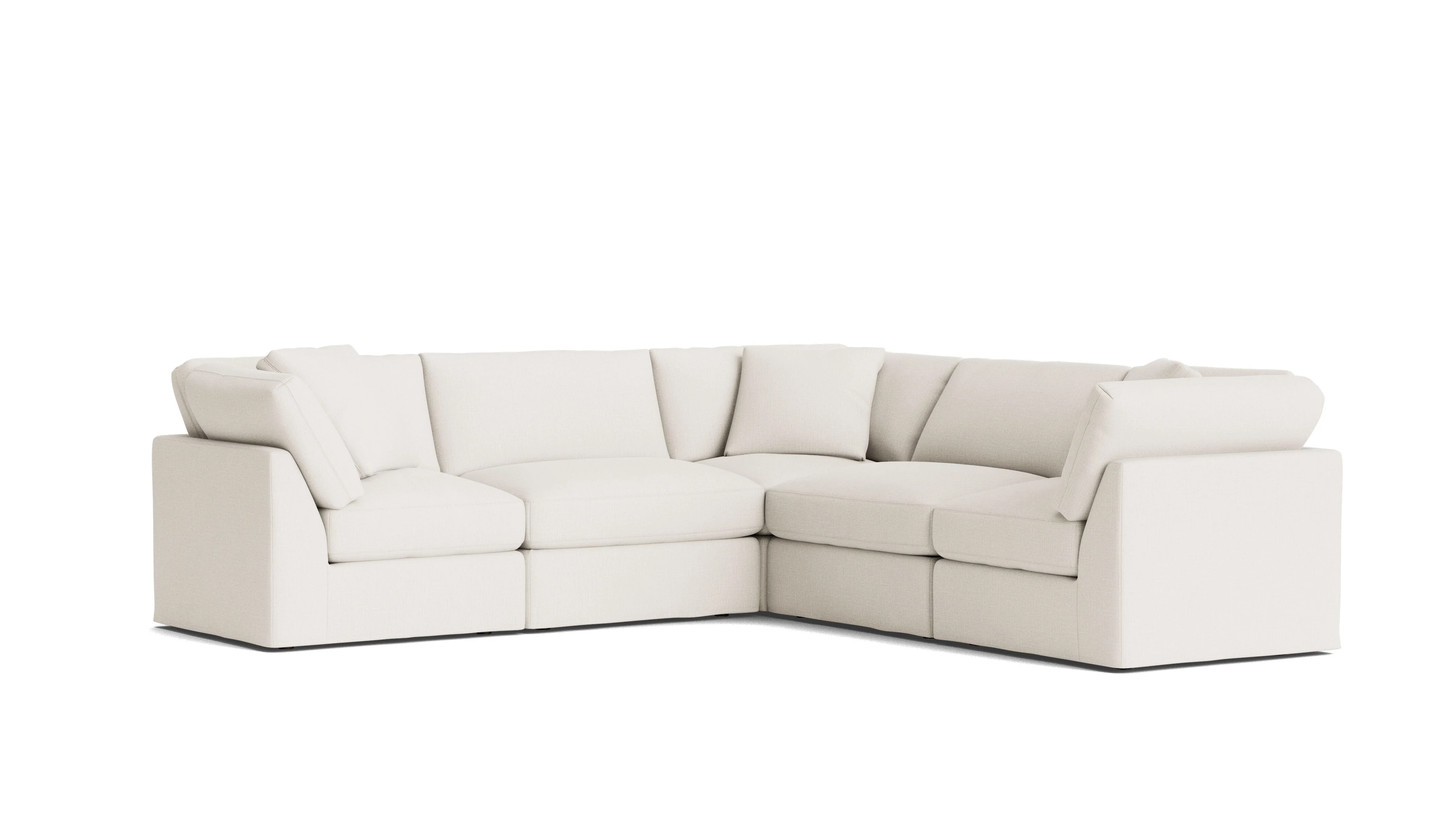 Get Together™ 5-Piece Modular Sectional Closed, Standard, Cream Linen - Image 4