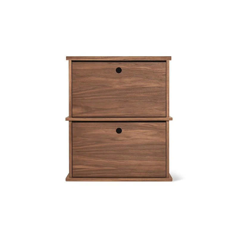 Keep Stacking Storage System 2-Piece, Closed, Walnut