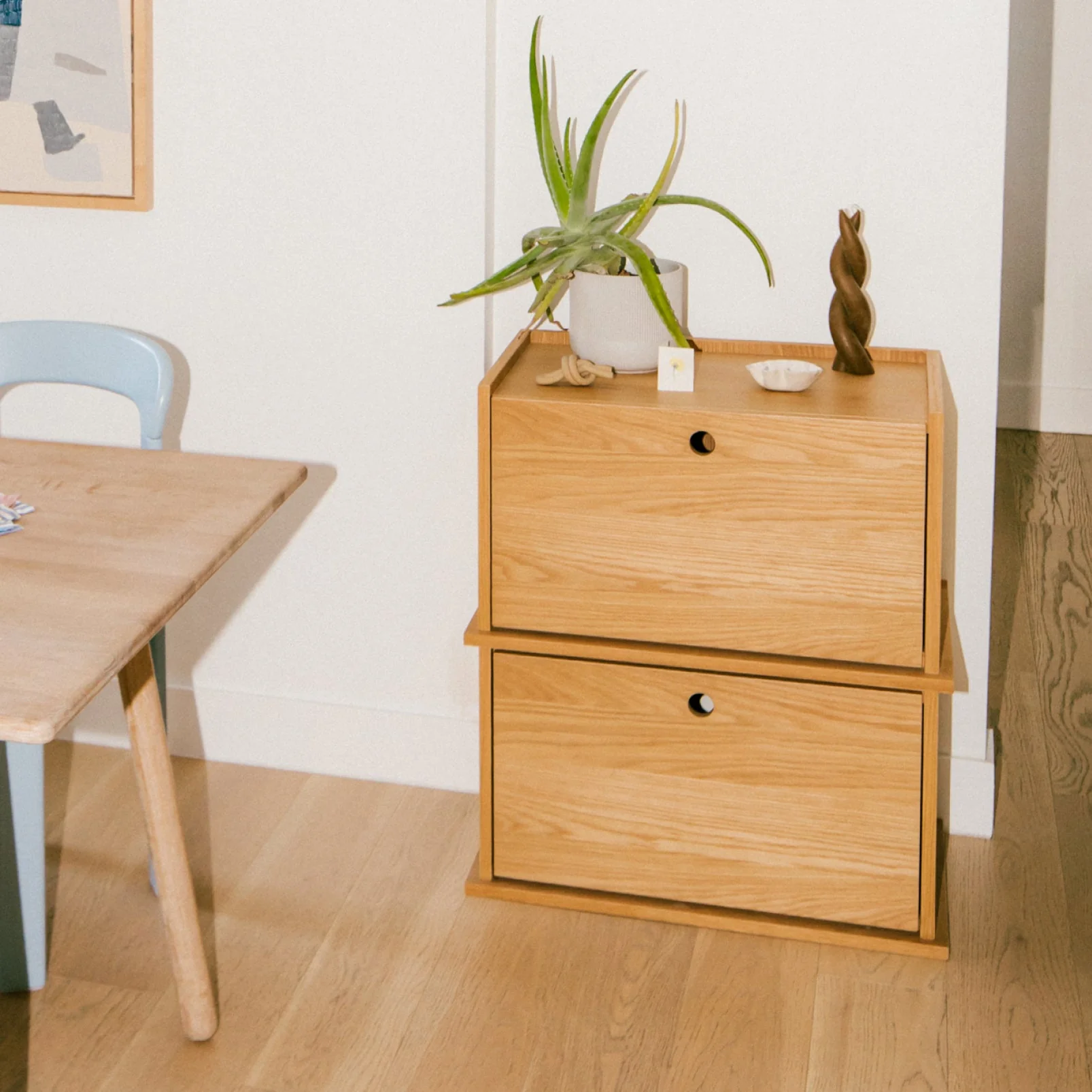 Keep Stacking Storage System 2-Piece, Closed, White Oak