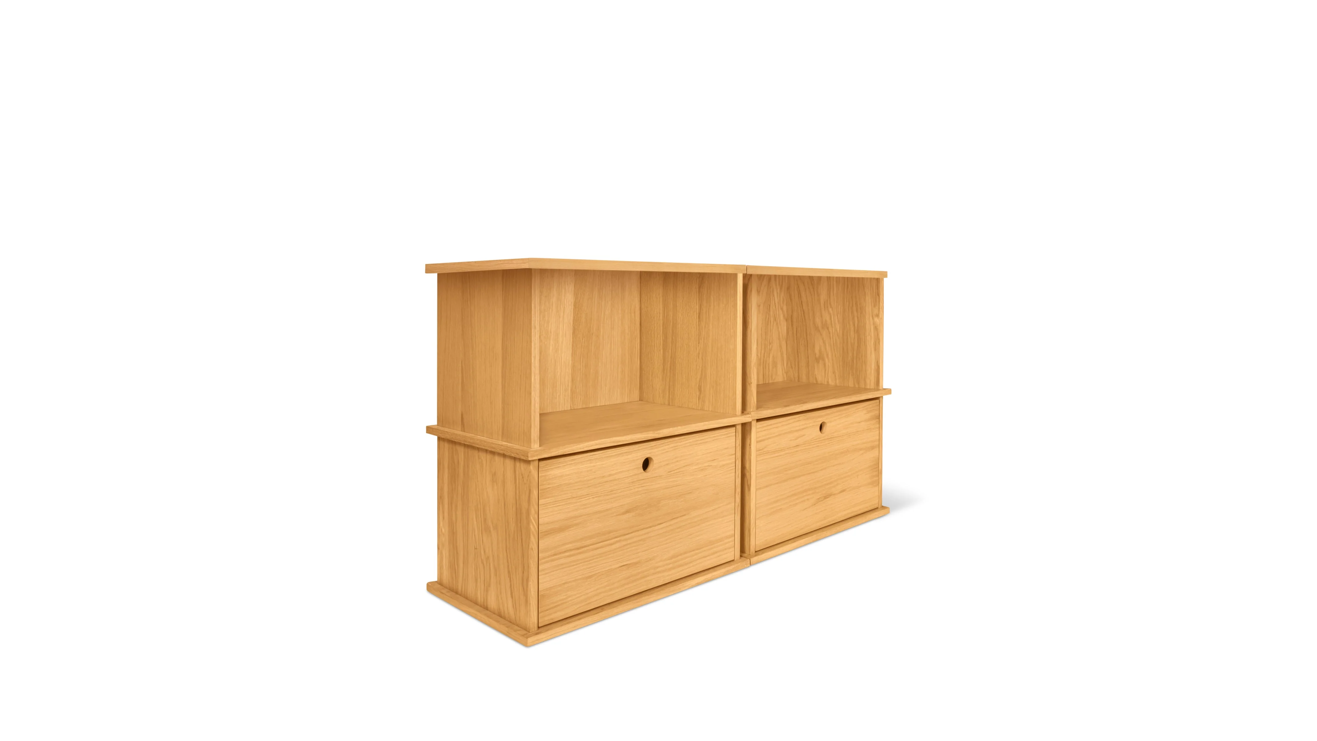 Keep Stacking Storage System 4-Piece, Open and Closed, White Oak - Image 6
