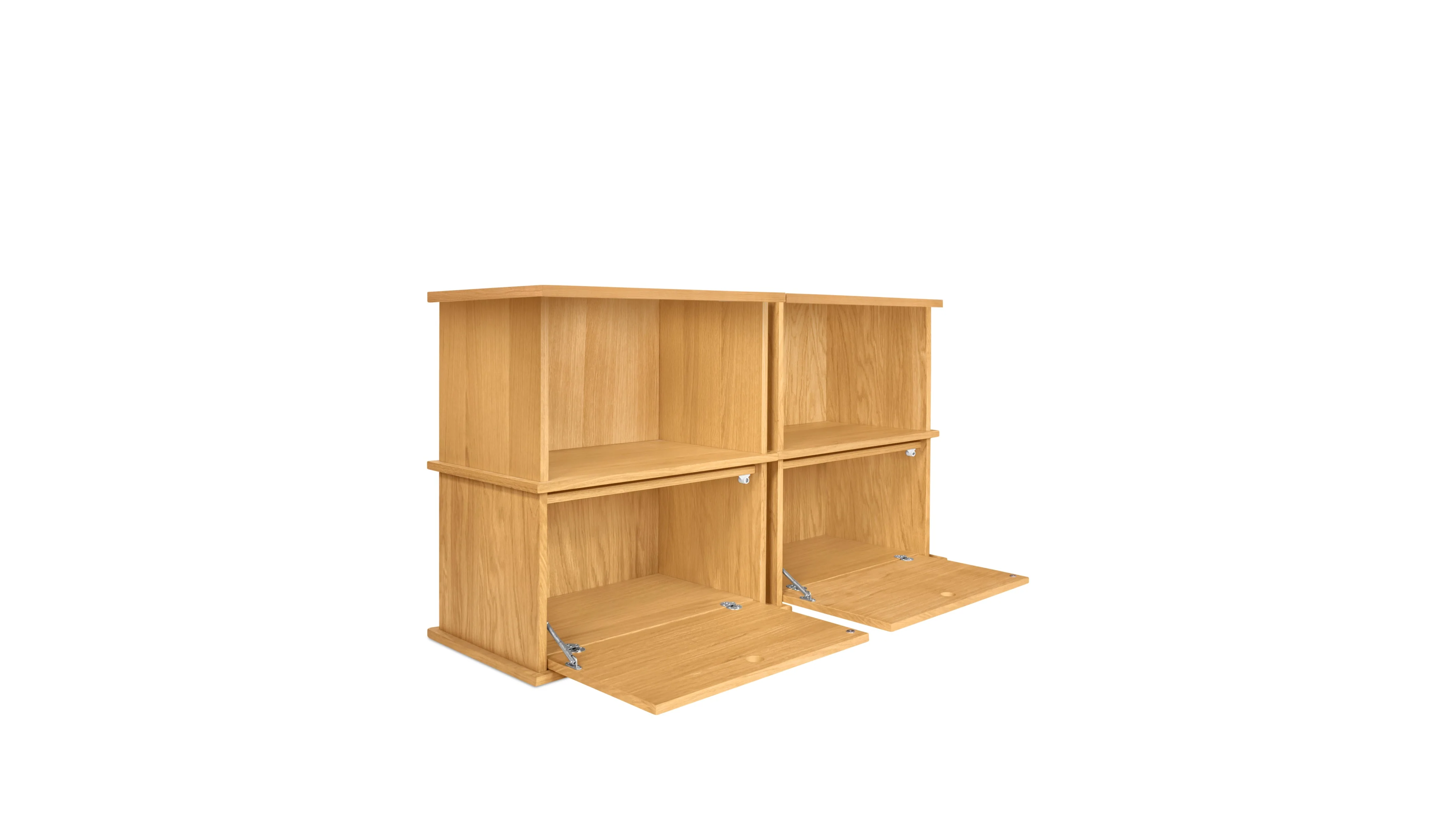 Keep Stacking Storage System 4-Piece, Open and Closed, White Oak - Image 7