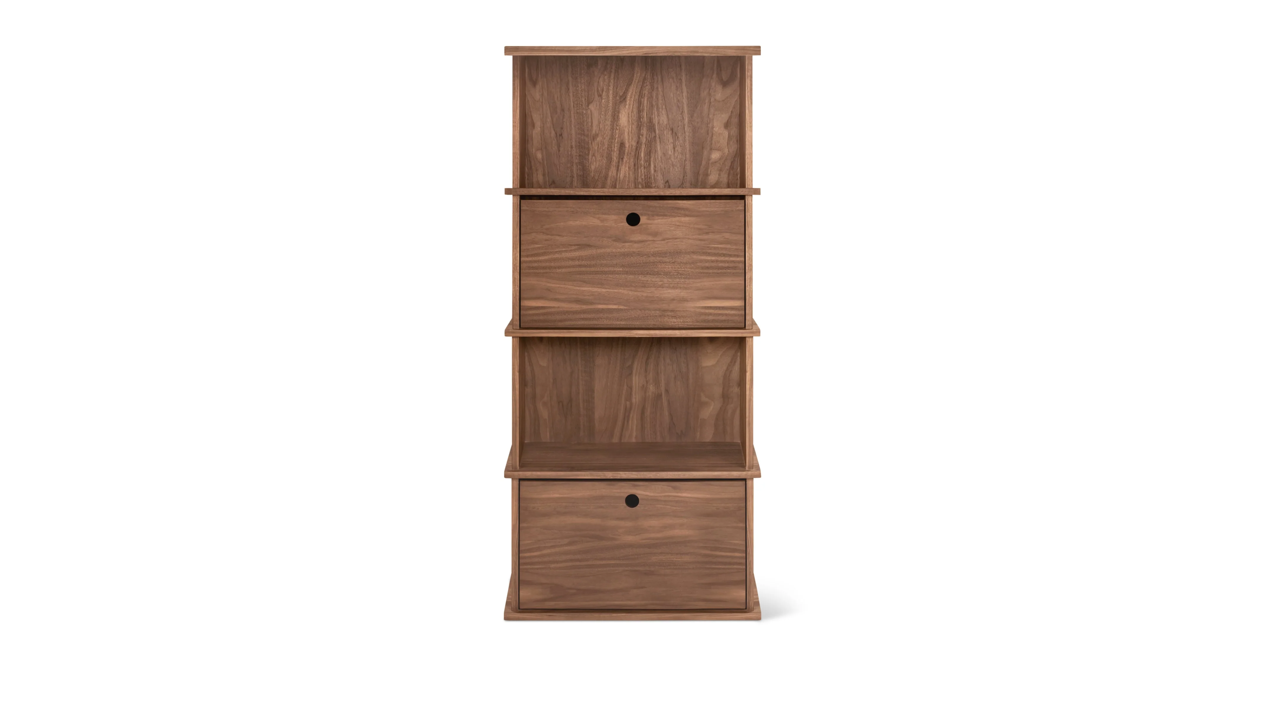 Keep Stacking Storage System 4-Piece Tall, Open and Closed, Walnut - Image 2