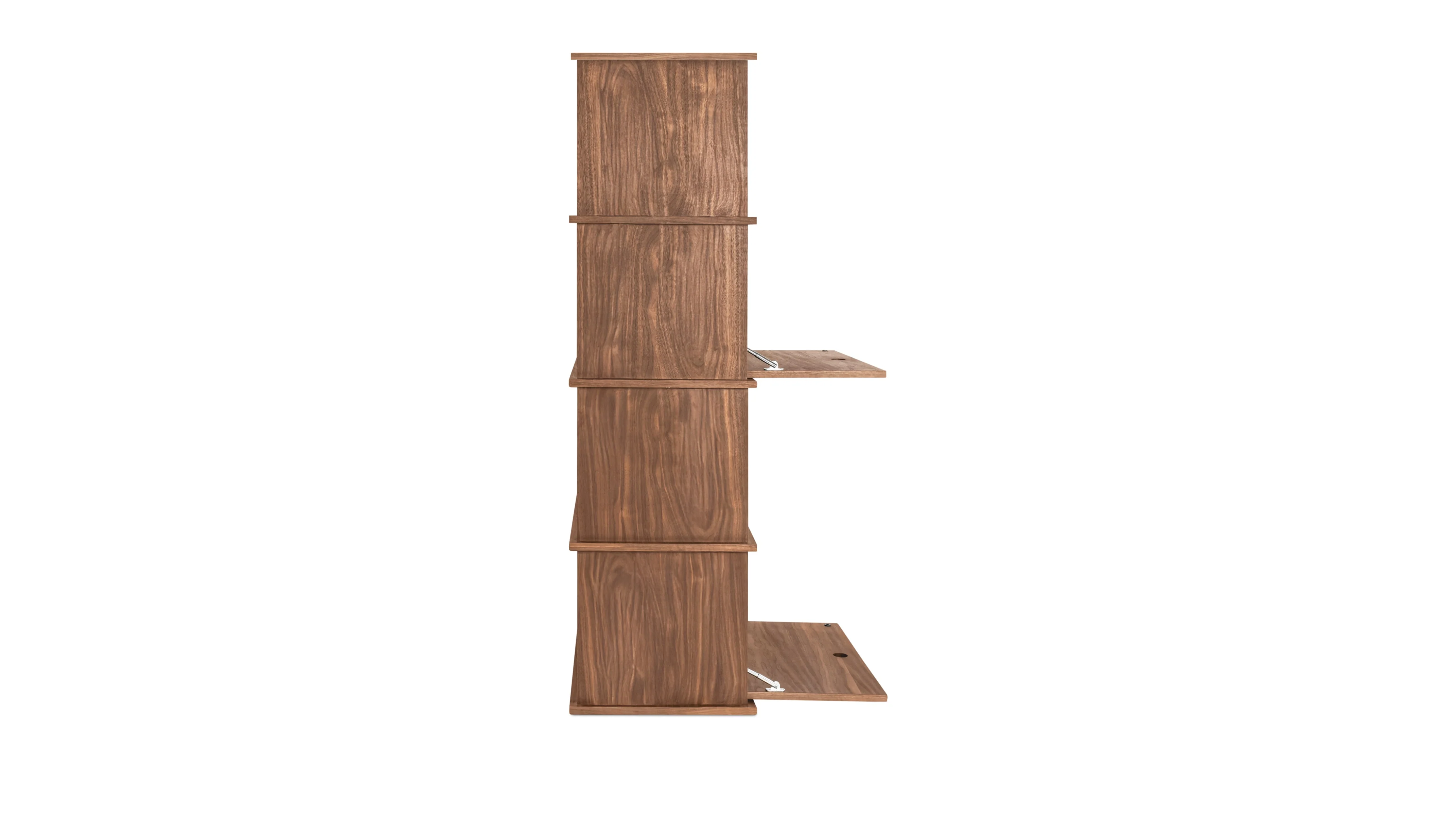 Keep Stacking Storage System 4-Piece Tall, Open and Closed, Walnut - Image 6