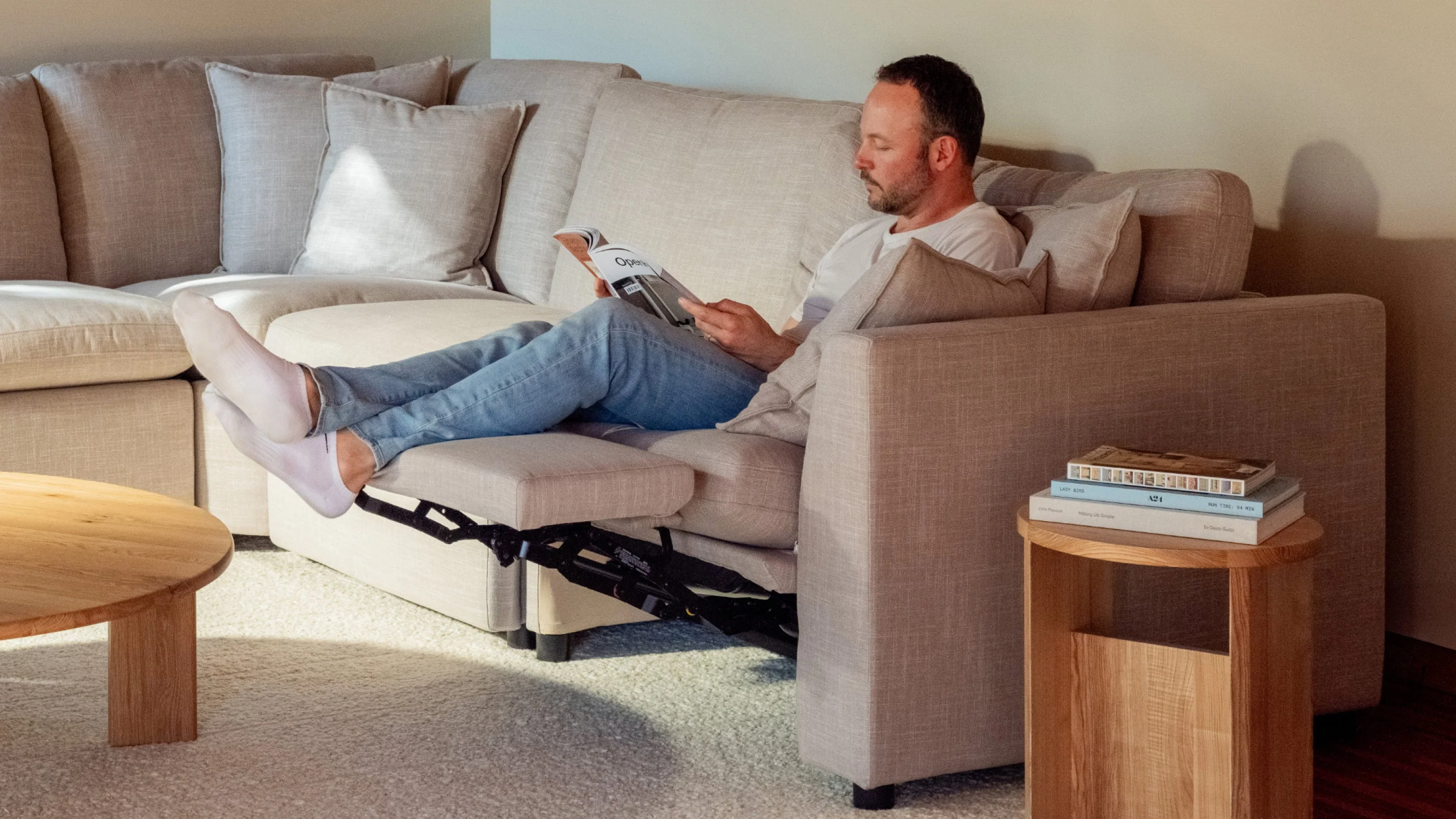 Lift Off Power Recliner 2-Piece Modular Sofa, Light Pebble - Image 3