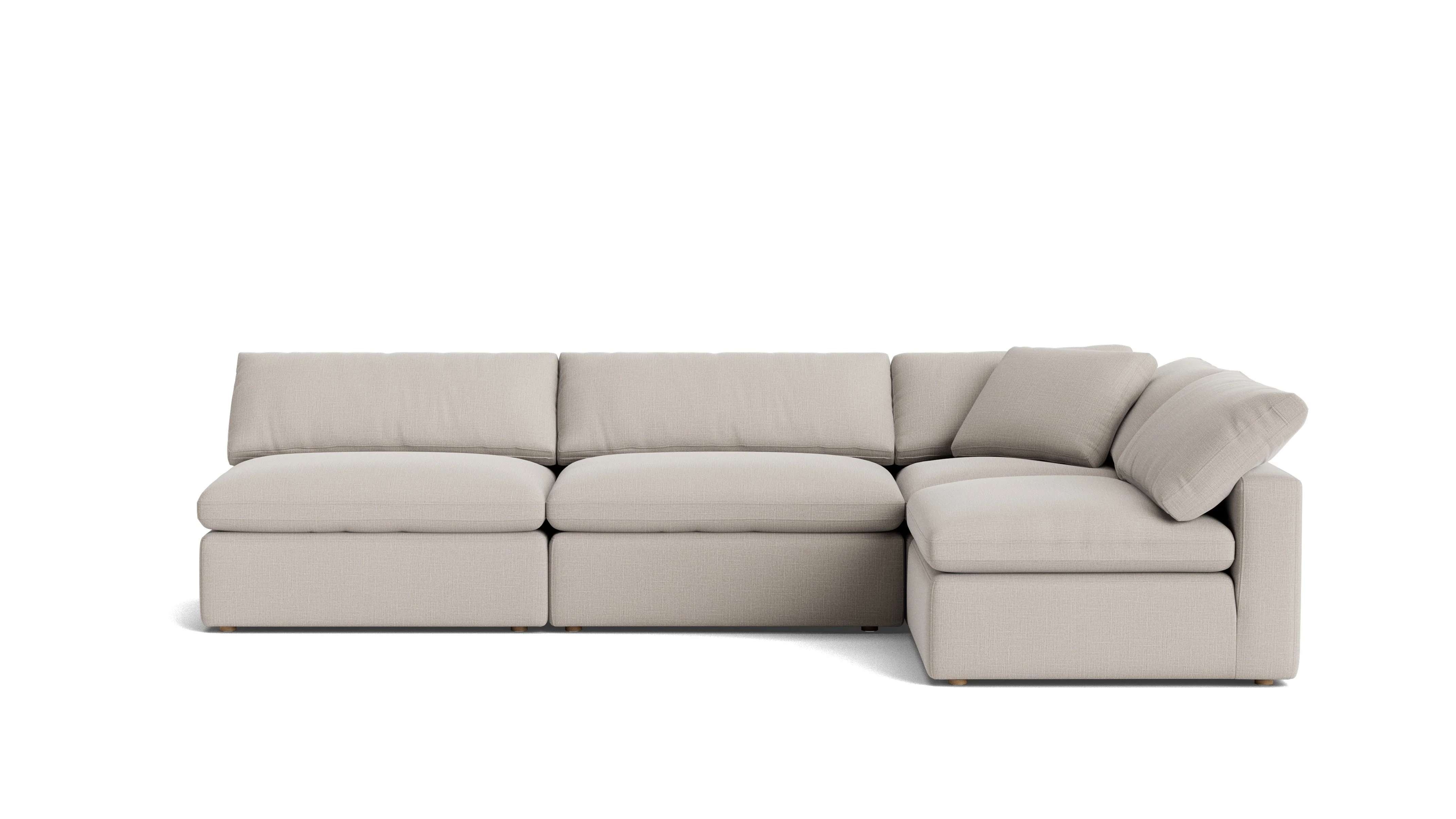 Movie Night™ 4-Piece Modular Sectional Open, Large, Clay - Image 2