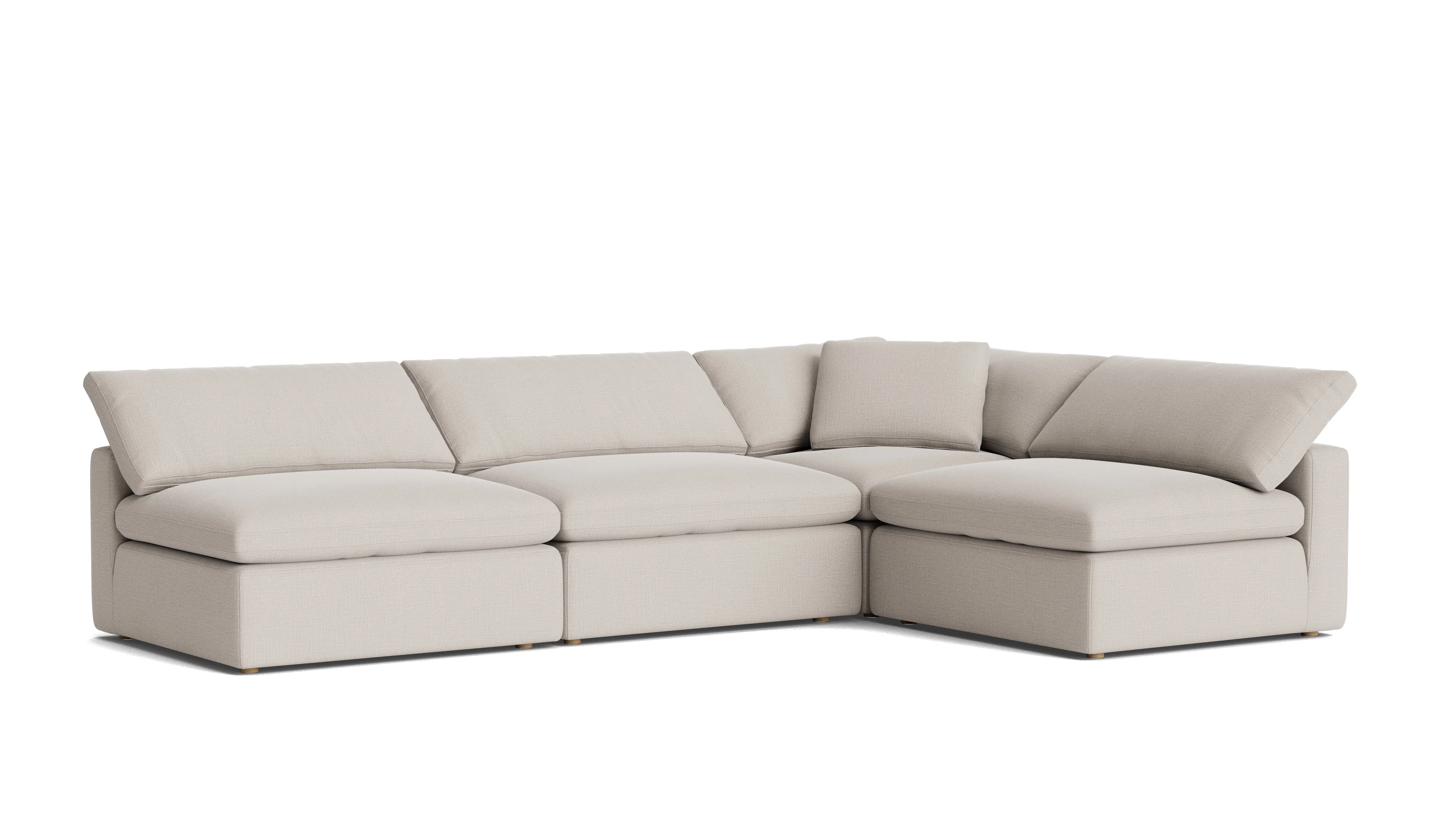 Movie Night™ 4-Piece Modular Sectional Open, Large, Clay - Image 3