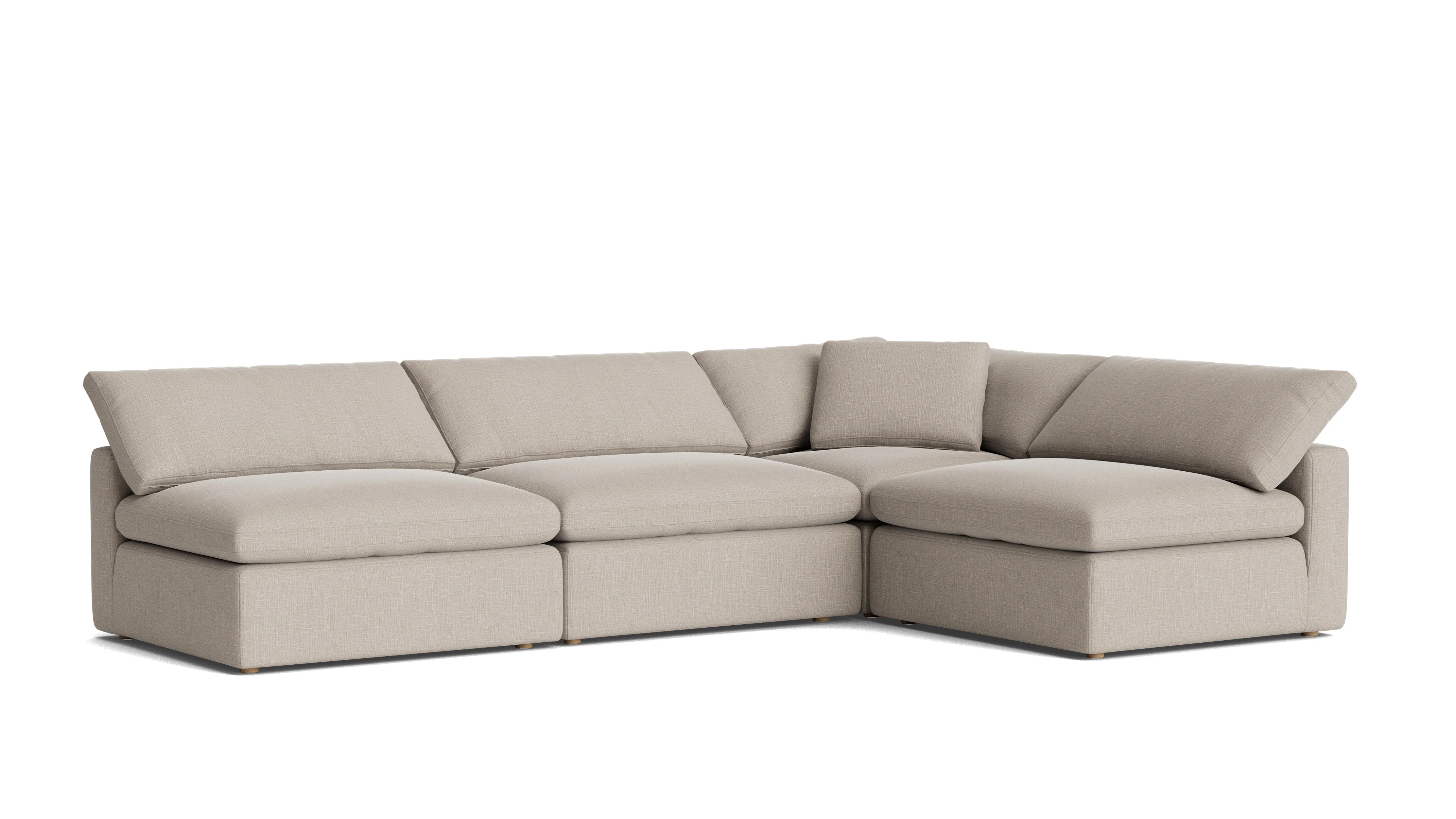 Movie Night™ 4-Piece Modular Sectional Open, Large, Light Pebble - Image 3