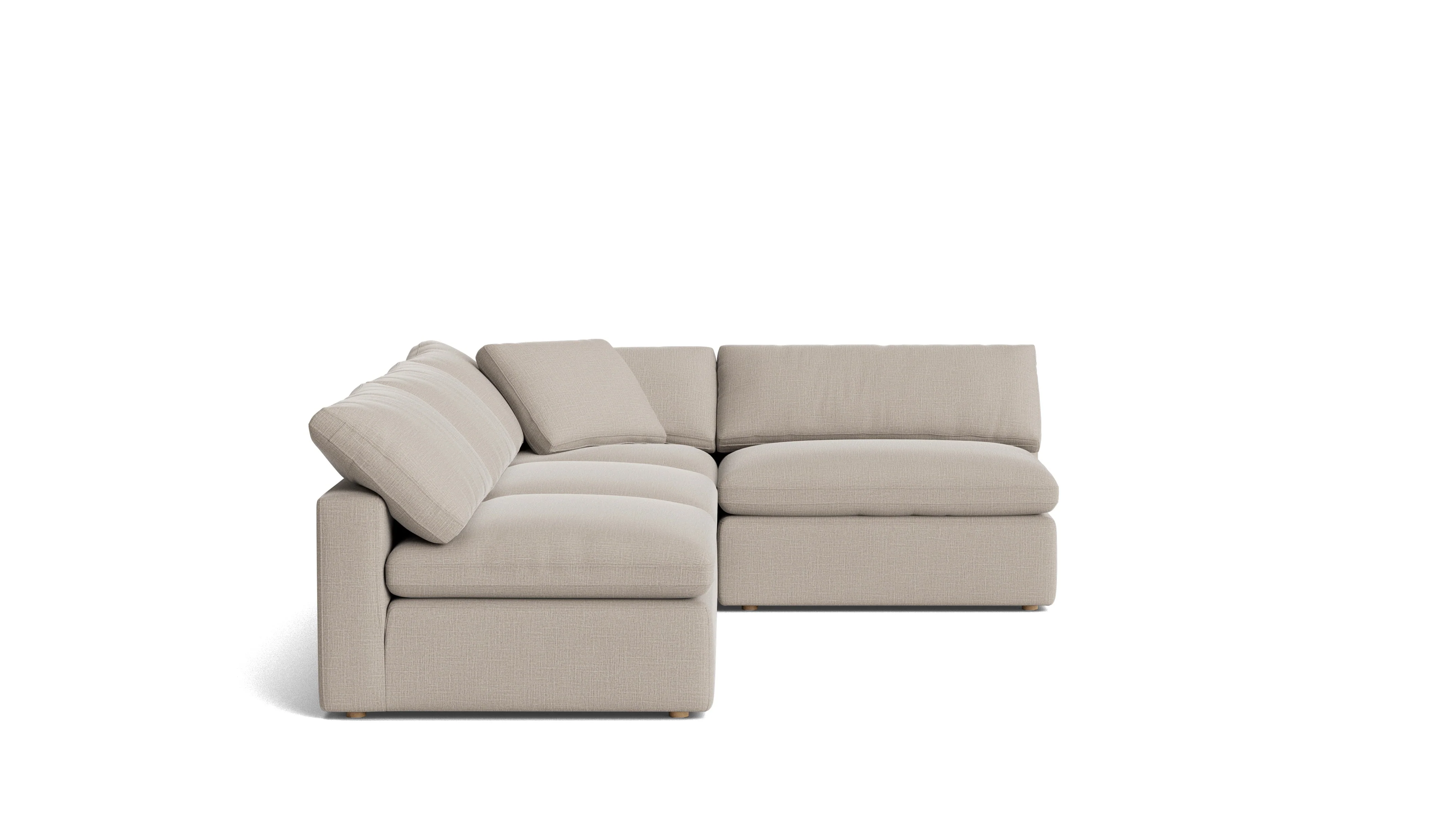 Movie Night™ 4-Piece Modular Sectional Open, Large, Light Pebble - Image 4