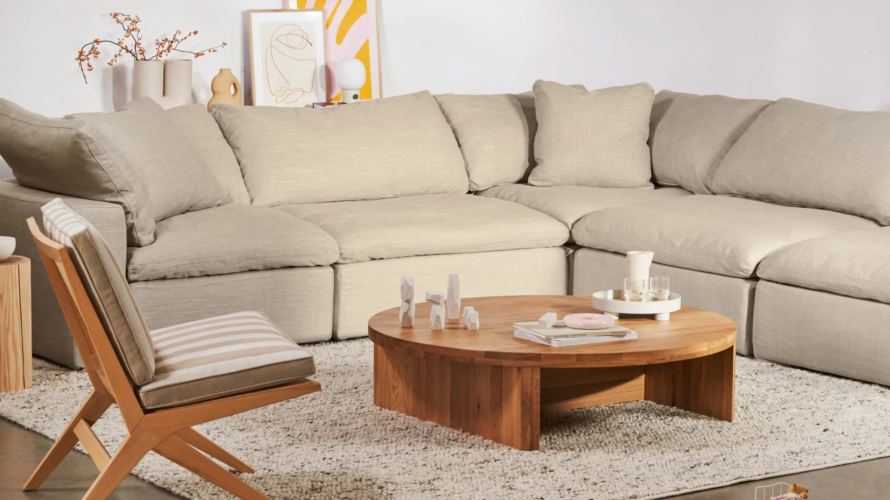 Movie Night™ 5-Piece Modular Sectional Closed, Large, Light Pebble - Image 3