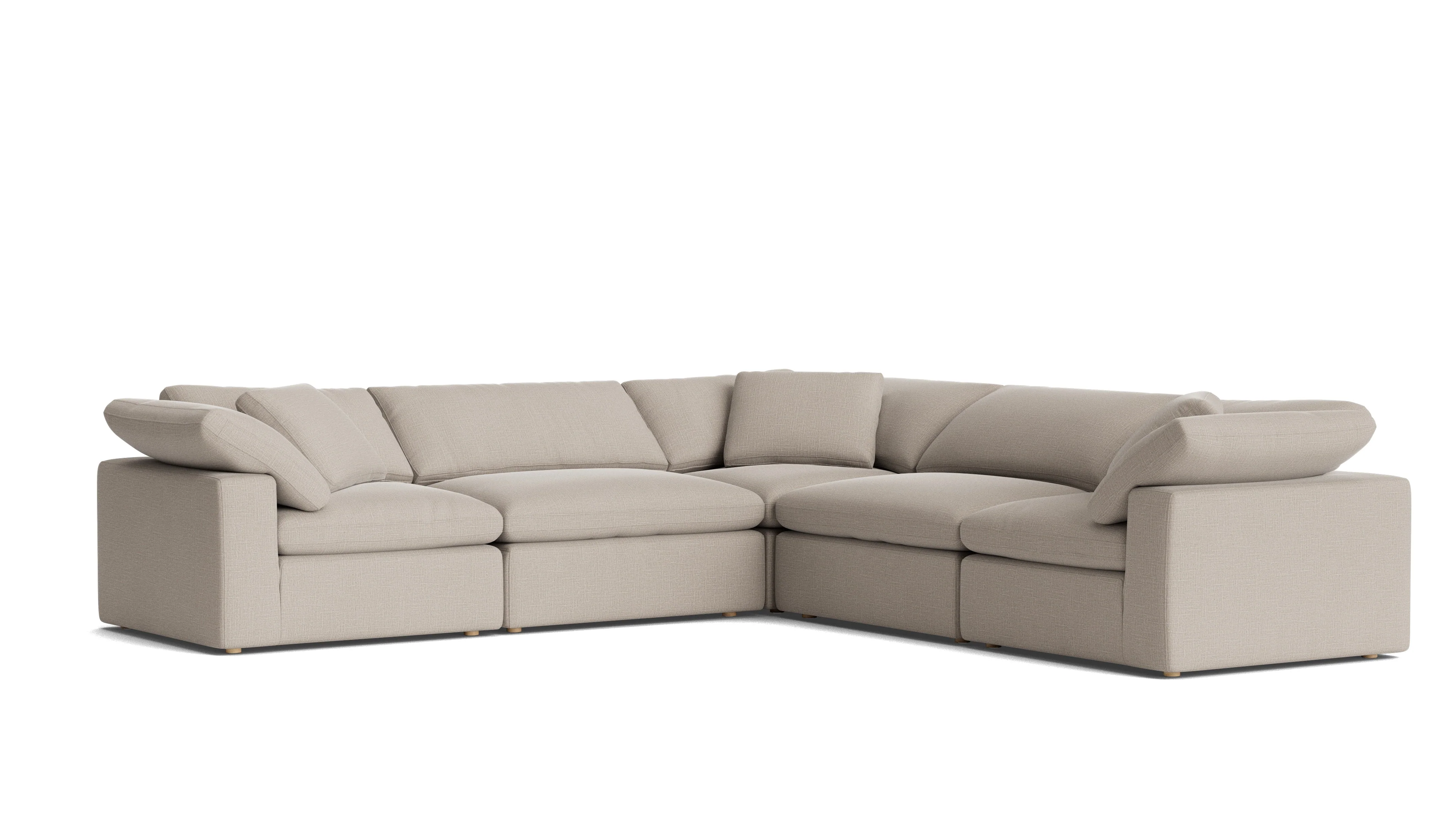 Movie Night™ 5-Piece Modular Sectional Closed, Large, Light Pebble - Image 4