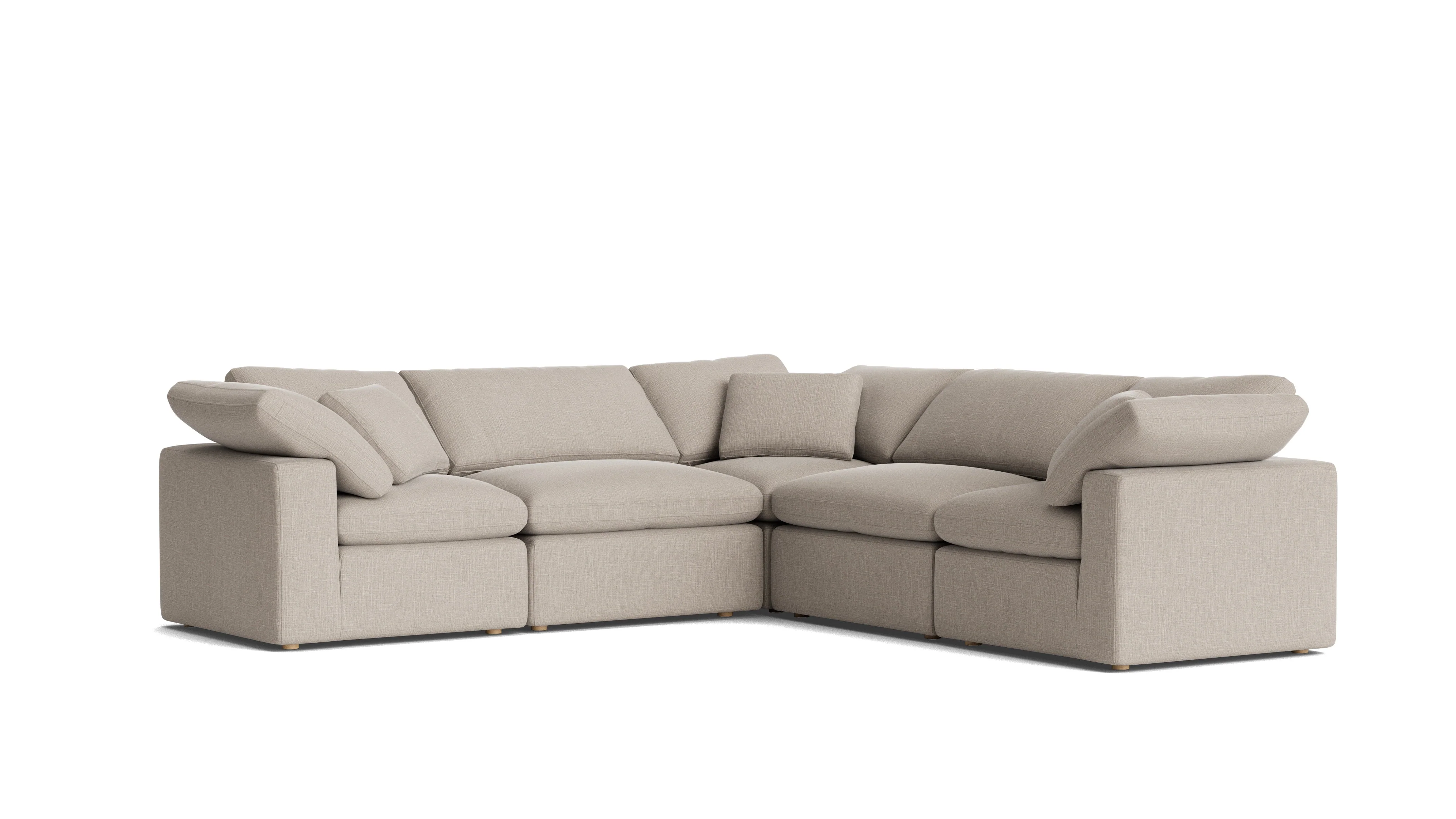 Movie Night™ 5-Piece Modular Sectional Closed, Standard, Light Pebble - Image 4