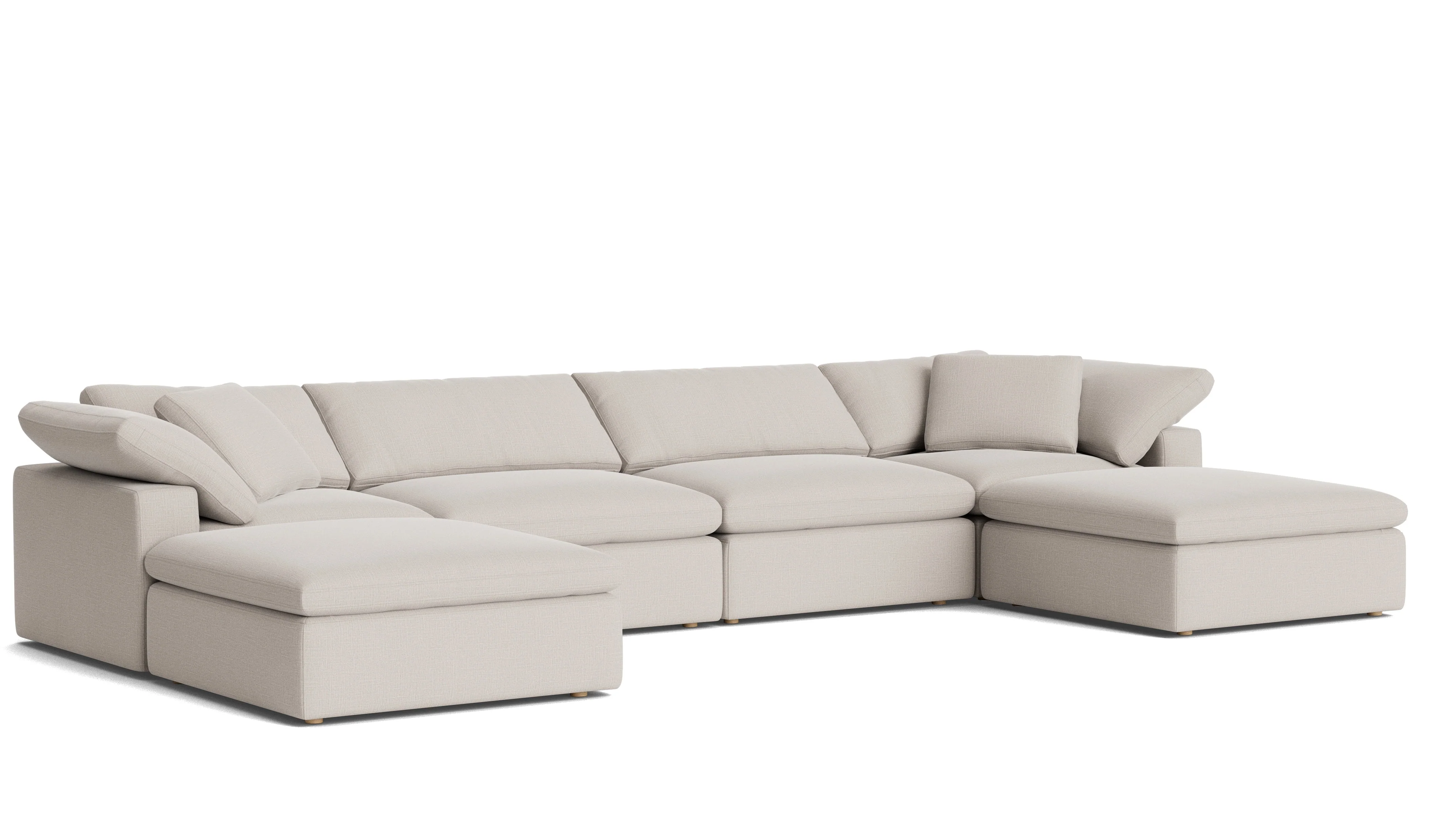 Movie Night™ 6-Piece Modular U-Shaped Sectional, Large, Clay - Image 5