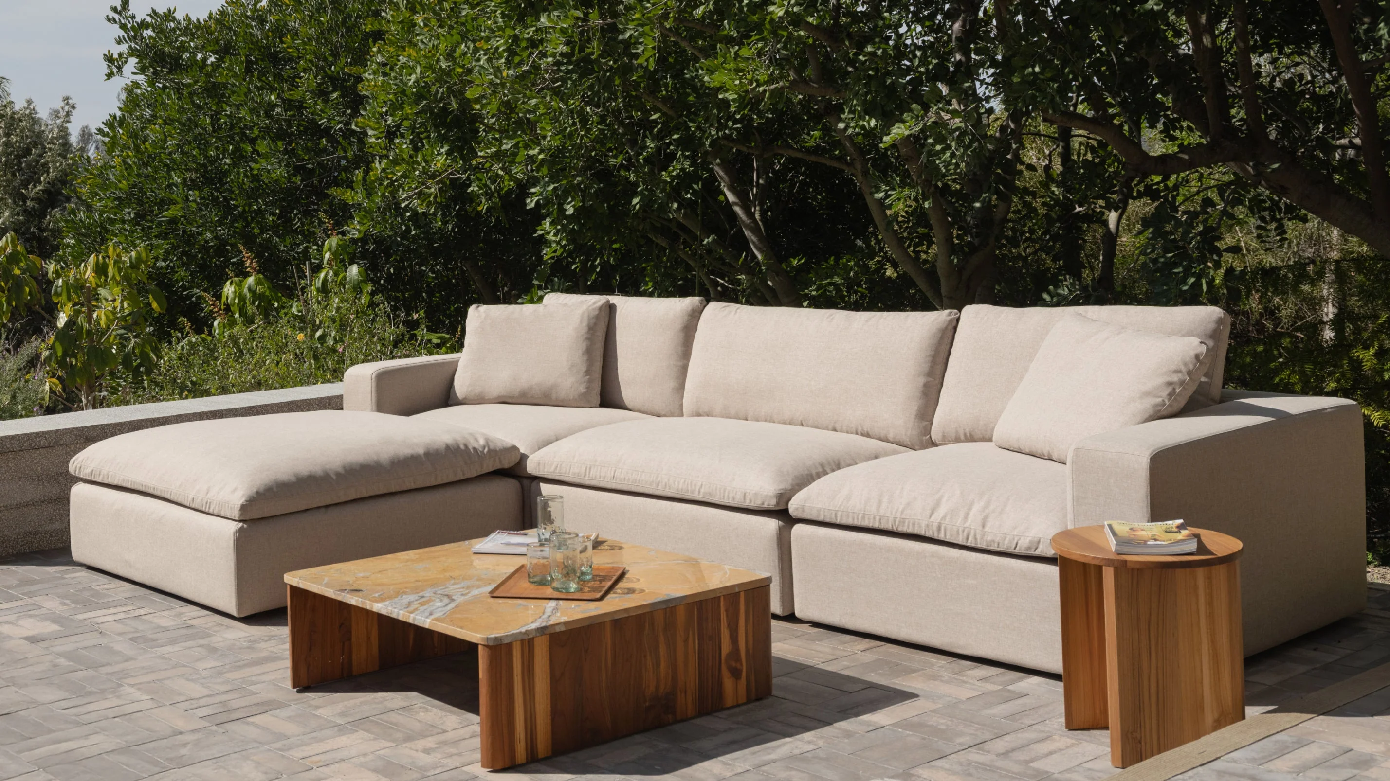 Movie Night™ Outdoor 4-Piece Modular Sectional, Standard, Desert - Image 3
