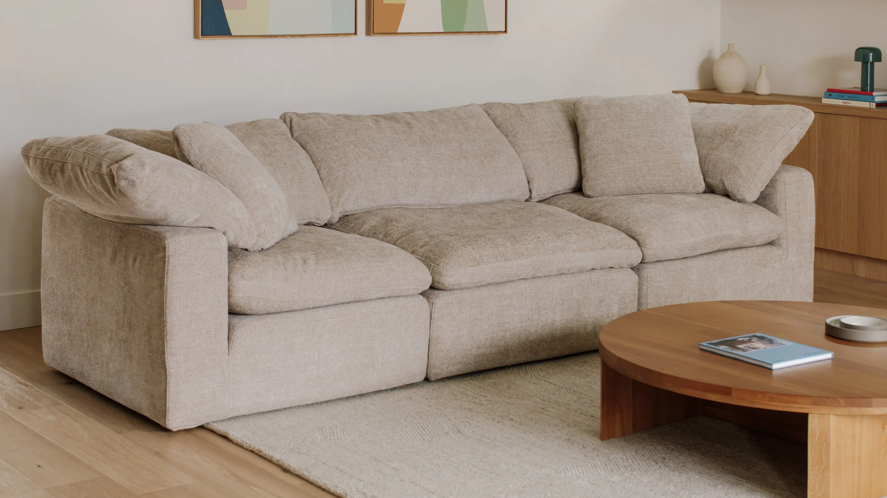 Movie Night™ 3-Piece Modular Sofa, Large, Champagne - Image 3