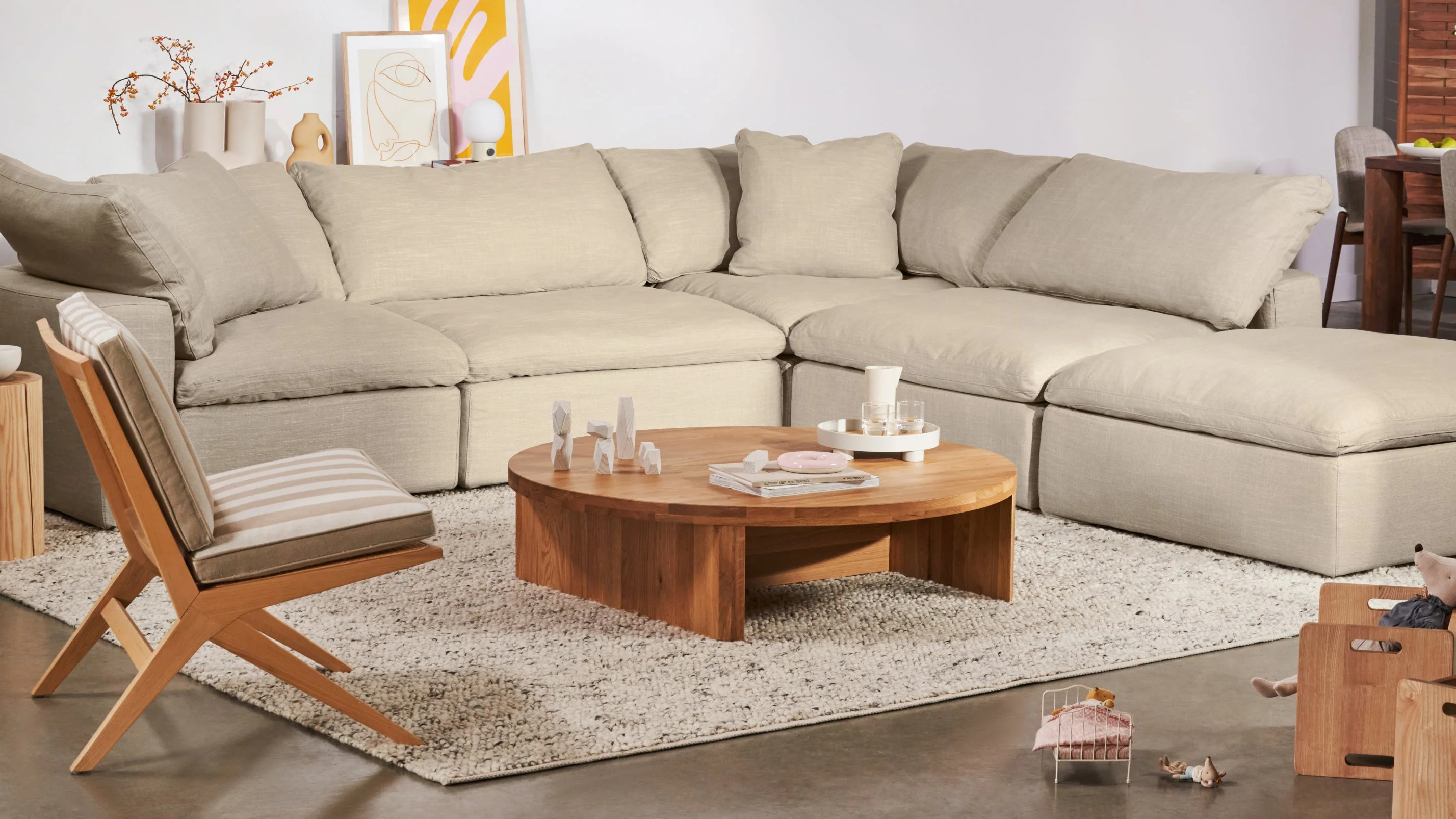 Movie Night™ 5-Piece Modular Sectional, Large, Light Pebble - Image 3