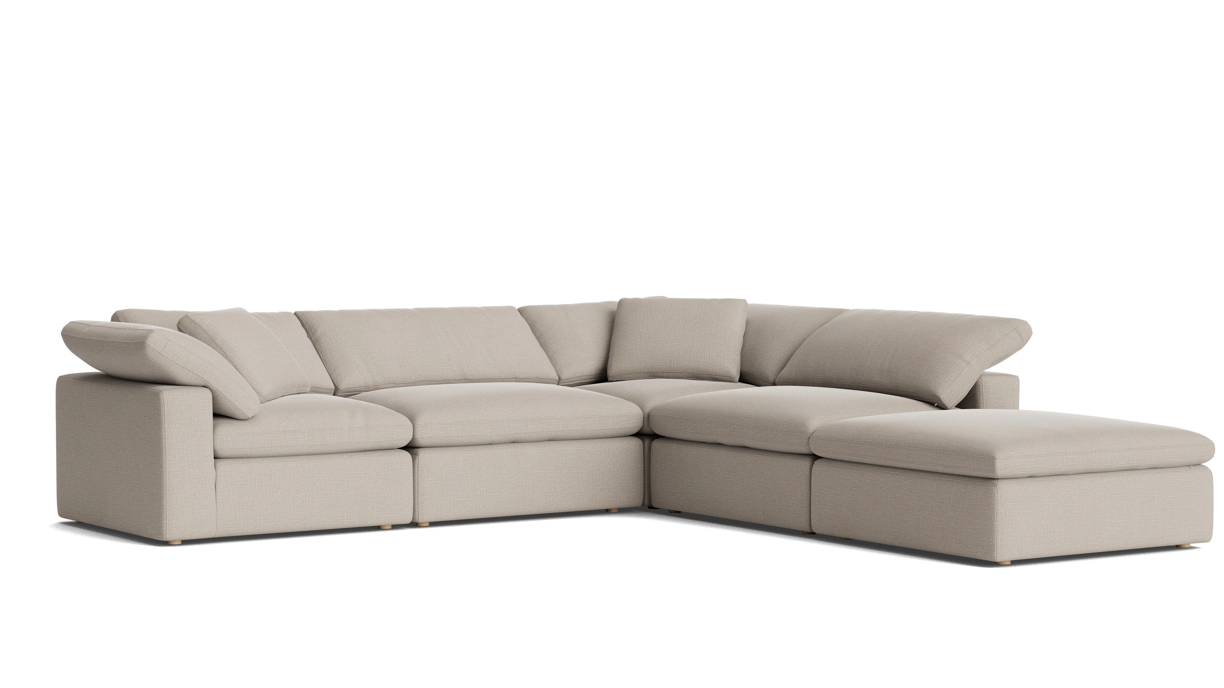 Movie Night™ 5-Piece Modular Sectional, Large, Light Pebble - Image 4