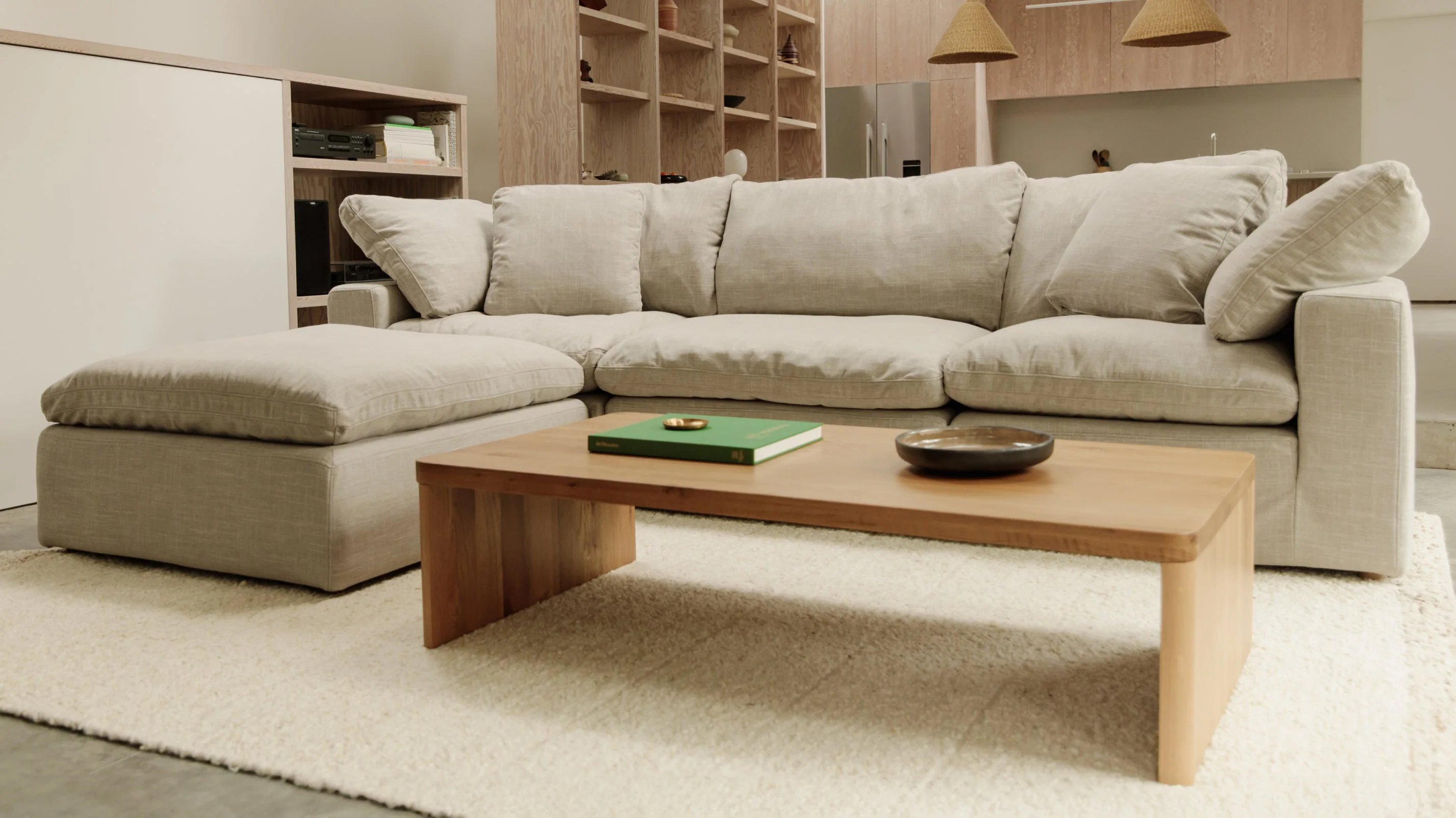 Movie Night™ 4-Piece Modular Sectional, Large, Light Pebble - Image 3