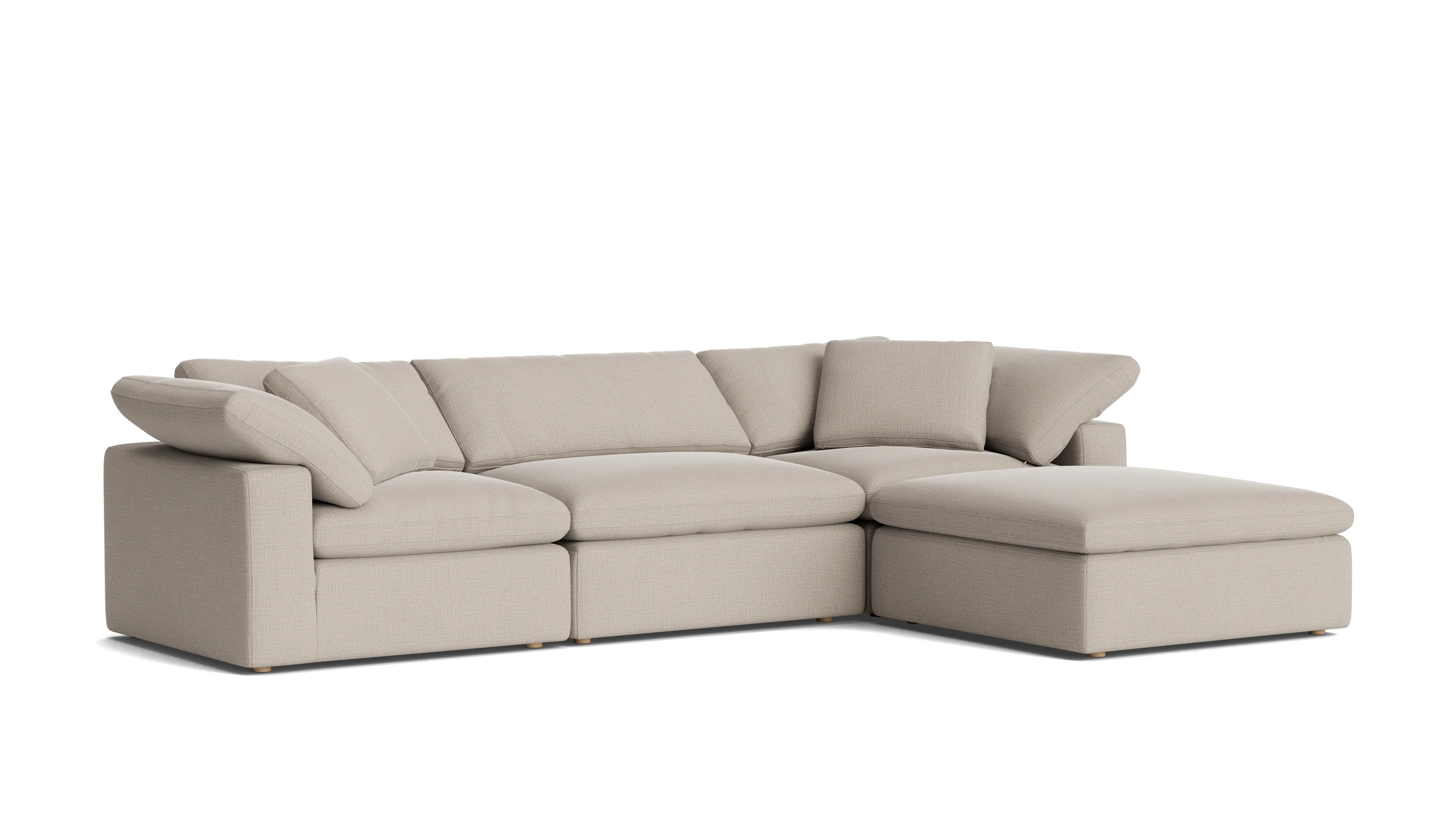 Movie Night™ 4-Piece Modular Sectional, Large, Light Pebble - Image 4