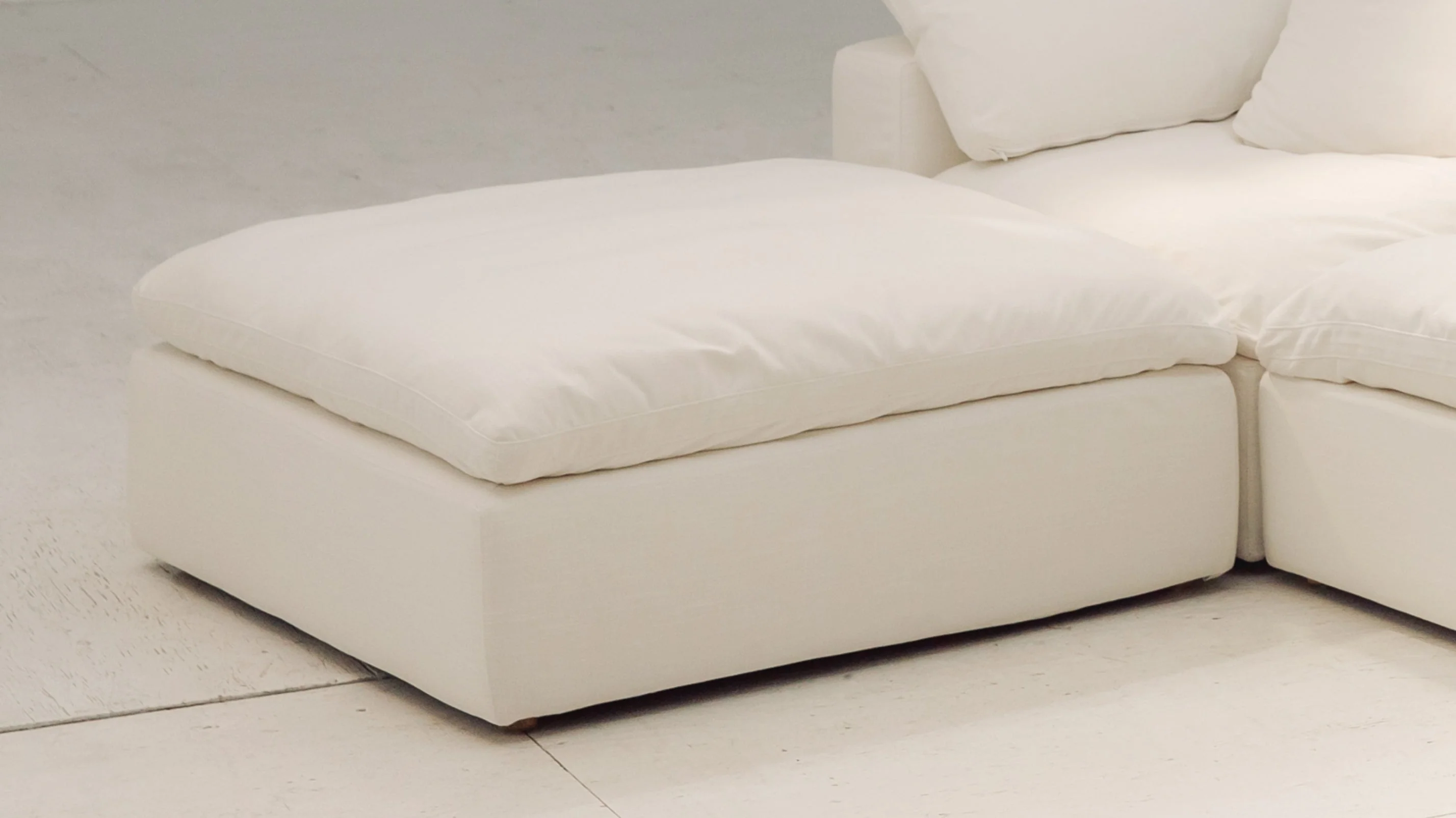 Movie Night™ Ottoman, Large, Cream Linen - Image 3