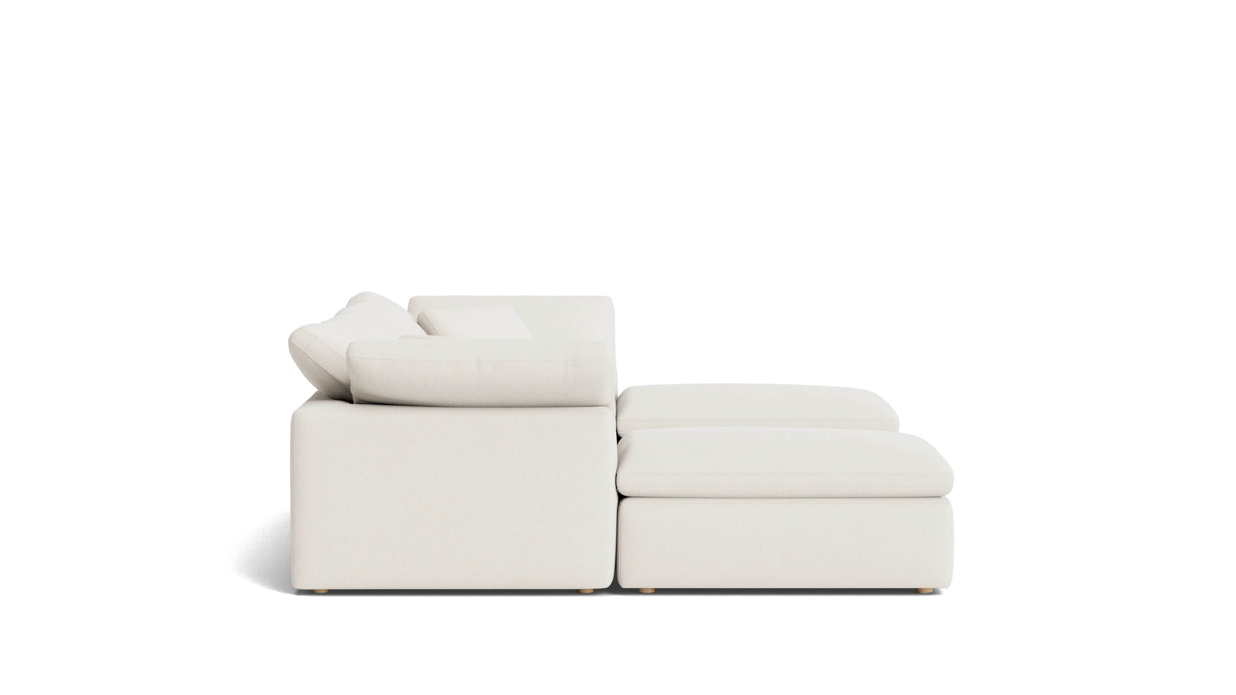 Movie Night™ 5-Piece Modular U-Shaped Sectional, Standard, Cream Linen - Image 5