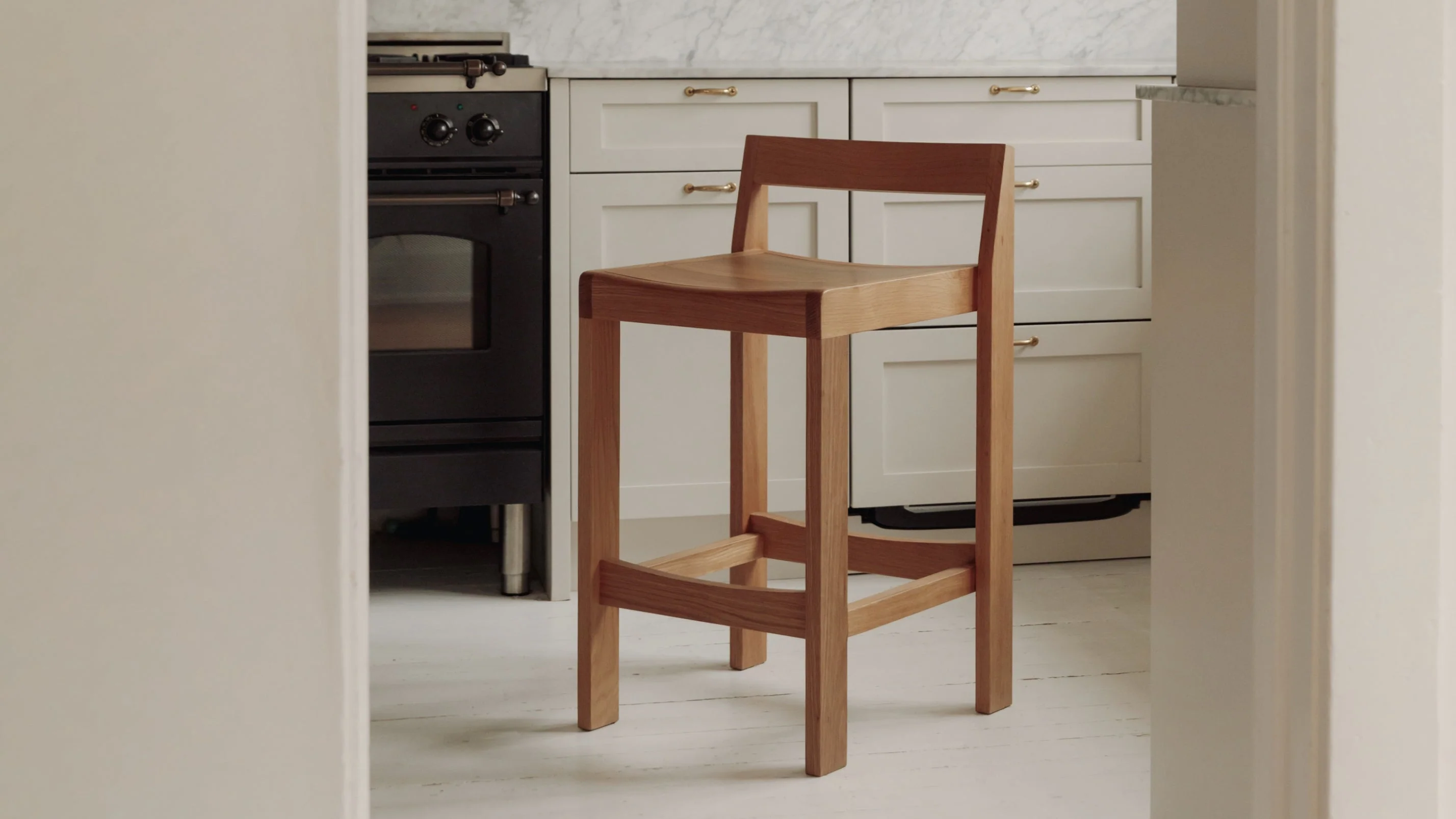 Plane Stool, Counter, Oak - Image 3