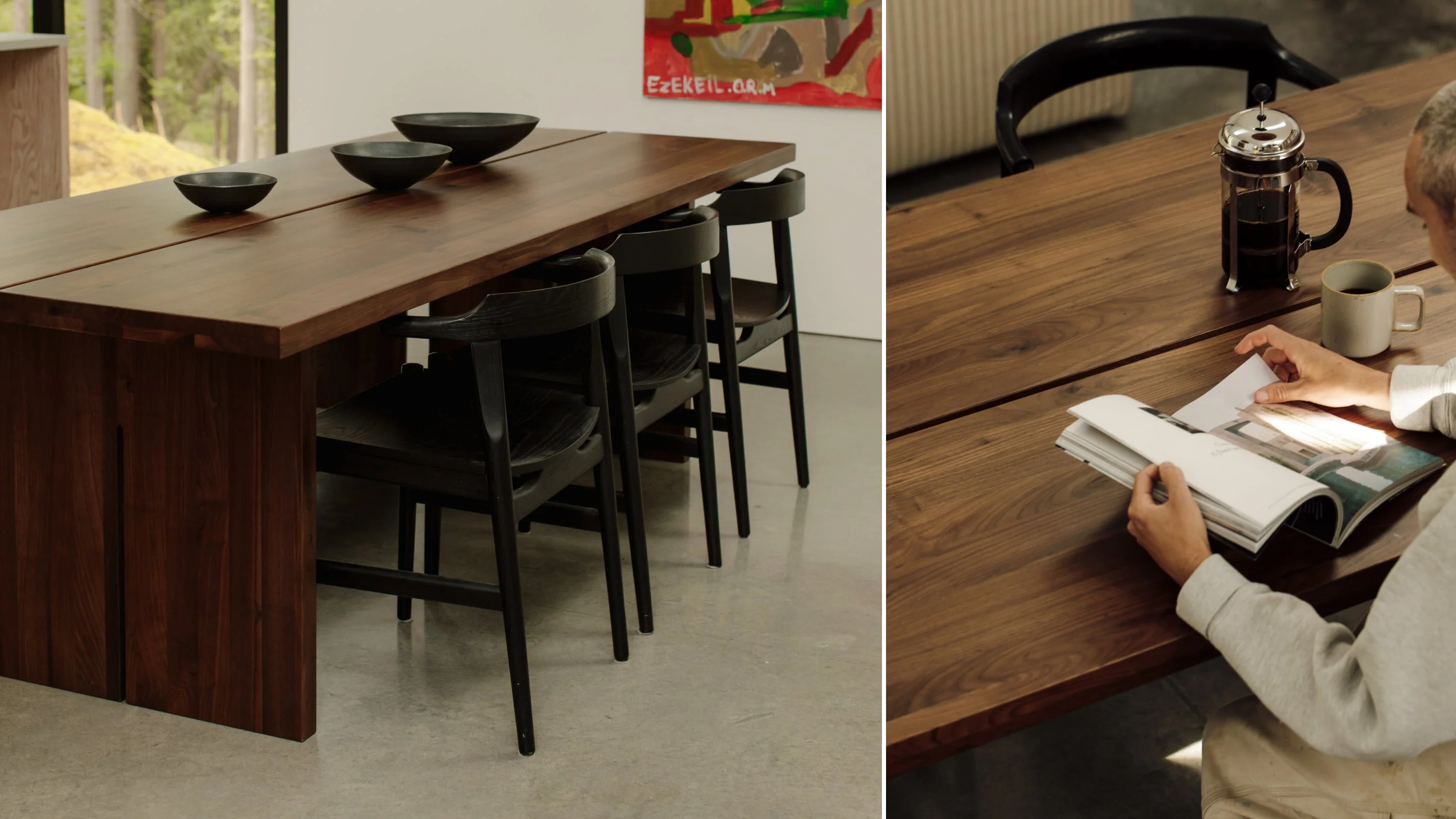 Plane Dining Table, Seats 8-10 People, American Walnut - Image 4