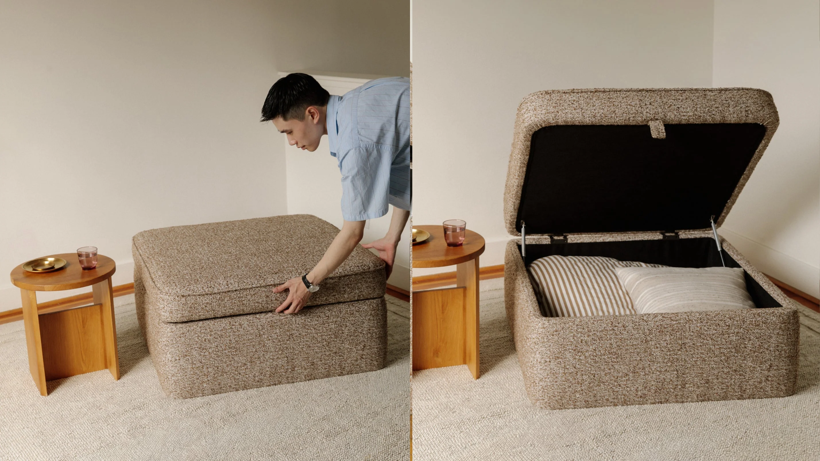 Pod Storage Ottoman, Large, Latte - Image 8