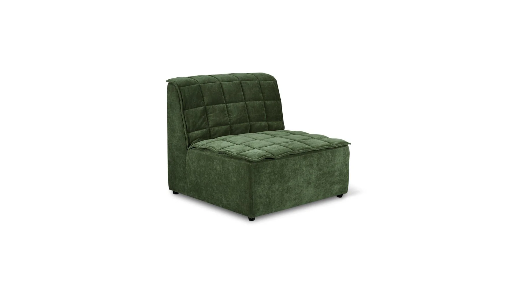 Quilt Armless Chair, Moss - Image 3