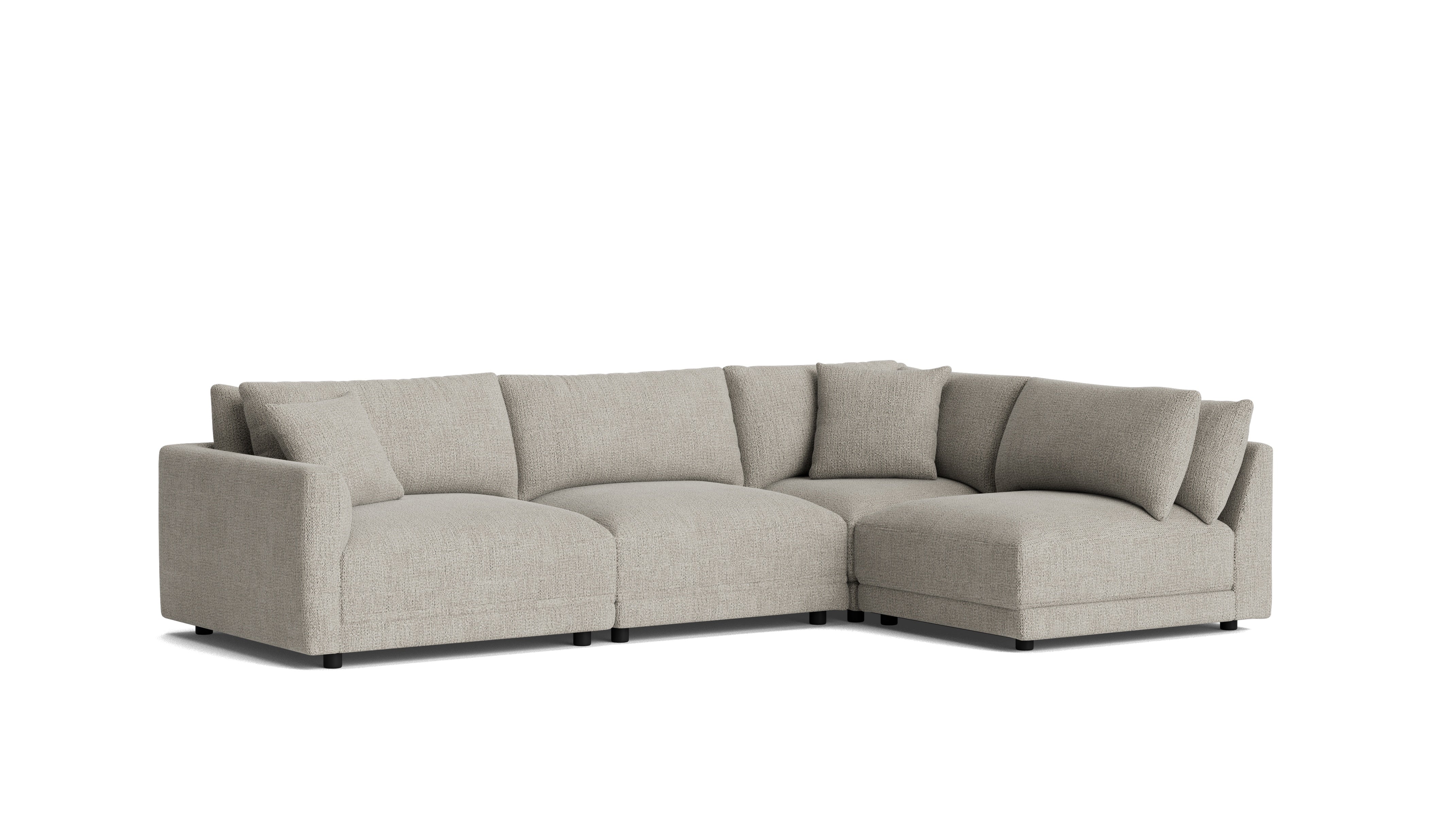 Soft Spot 4-Piece Modular Sectional Right, Oatmeal - Image 3
