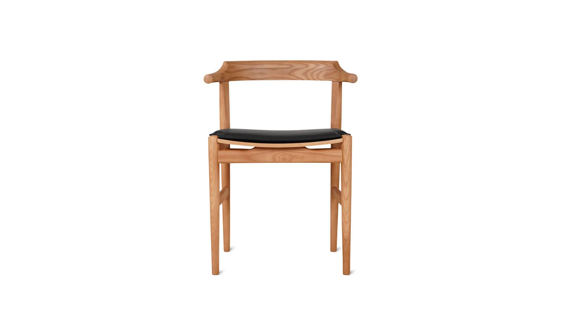 Tuck In Dining Chair with Black Cushion, Stained Oak - Image 4