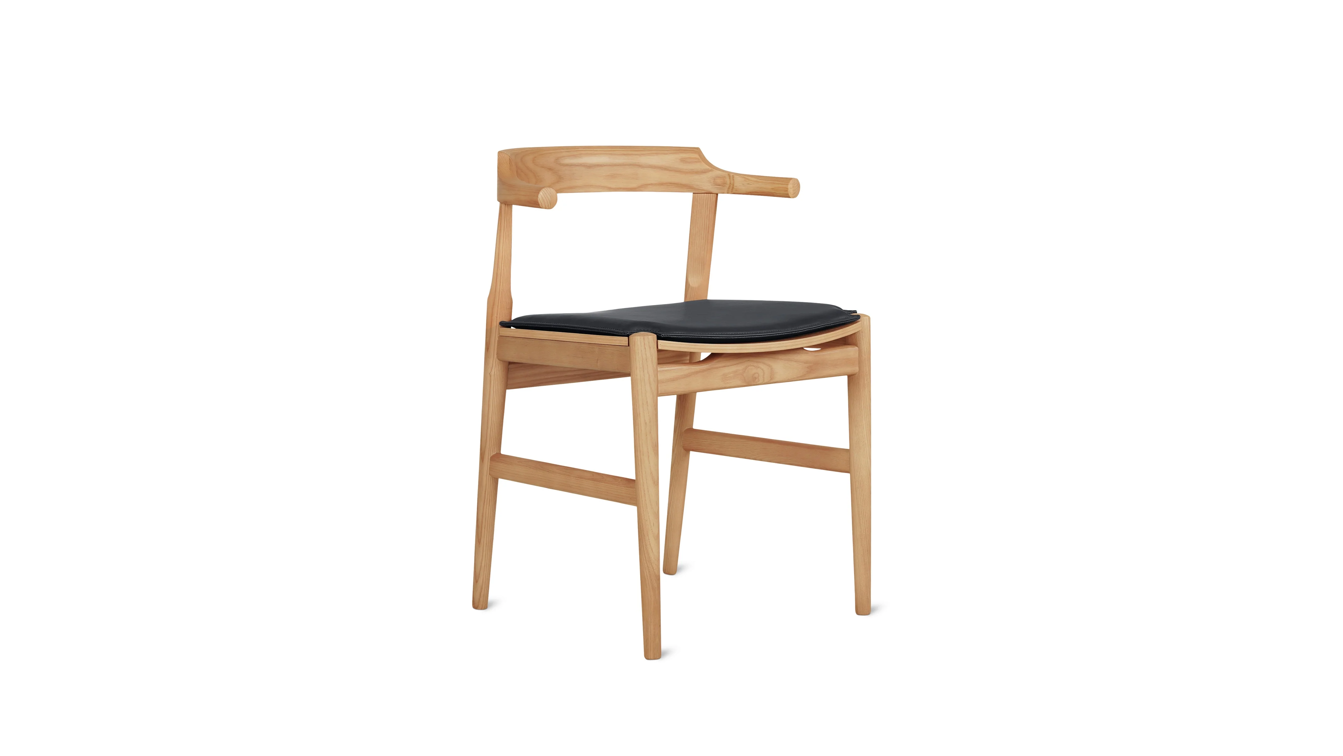 Tuck In Dining Chair with Black Cushion, Stained Oak - Image 5