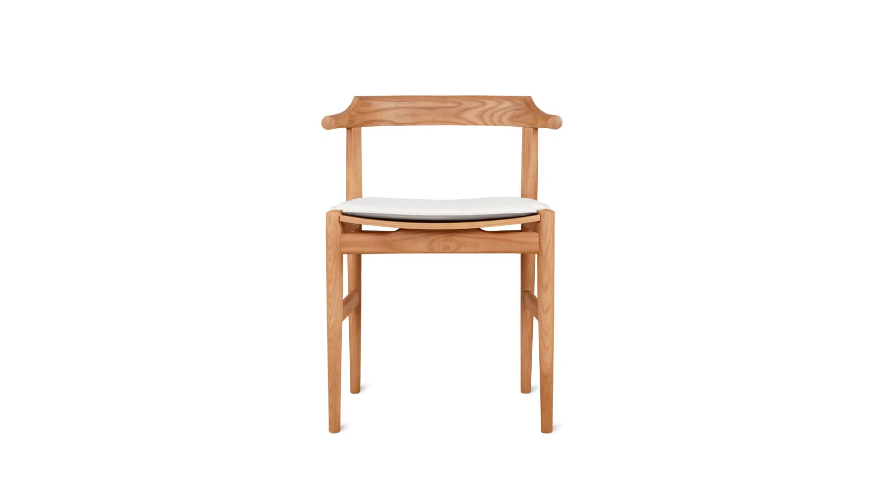 Tuck In Dining Chair with White Cushion, Stained Oak - Image 5